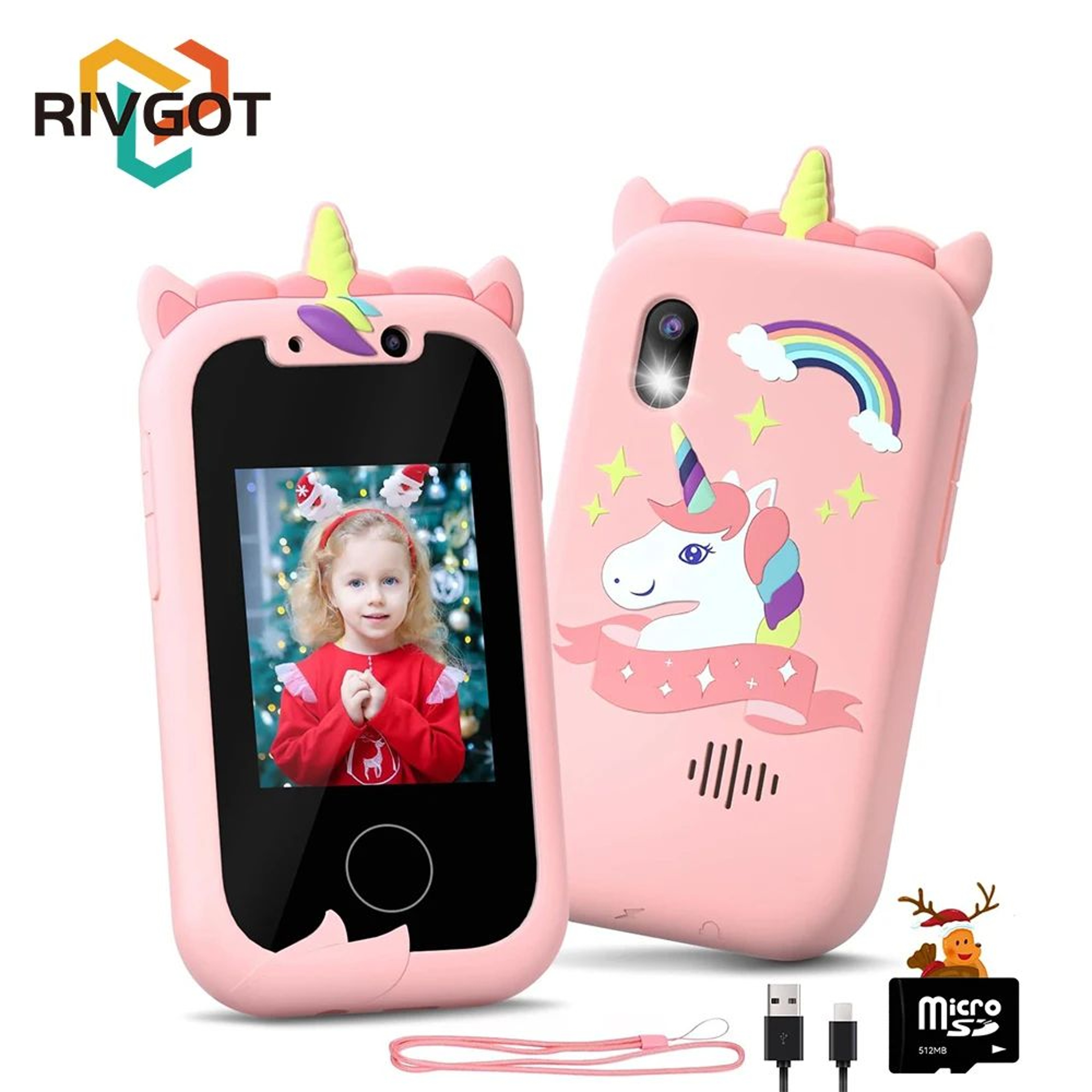 Upgraded Kids Phone With Dual Cameras  Educational Games Perfect For Birthdays  Holidays 0
