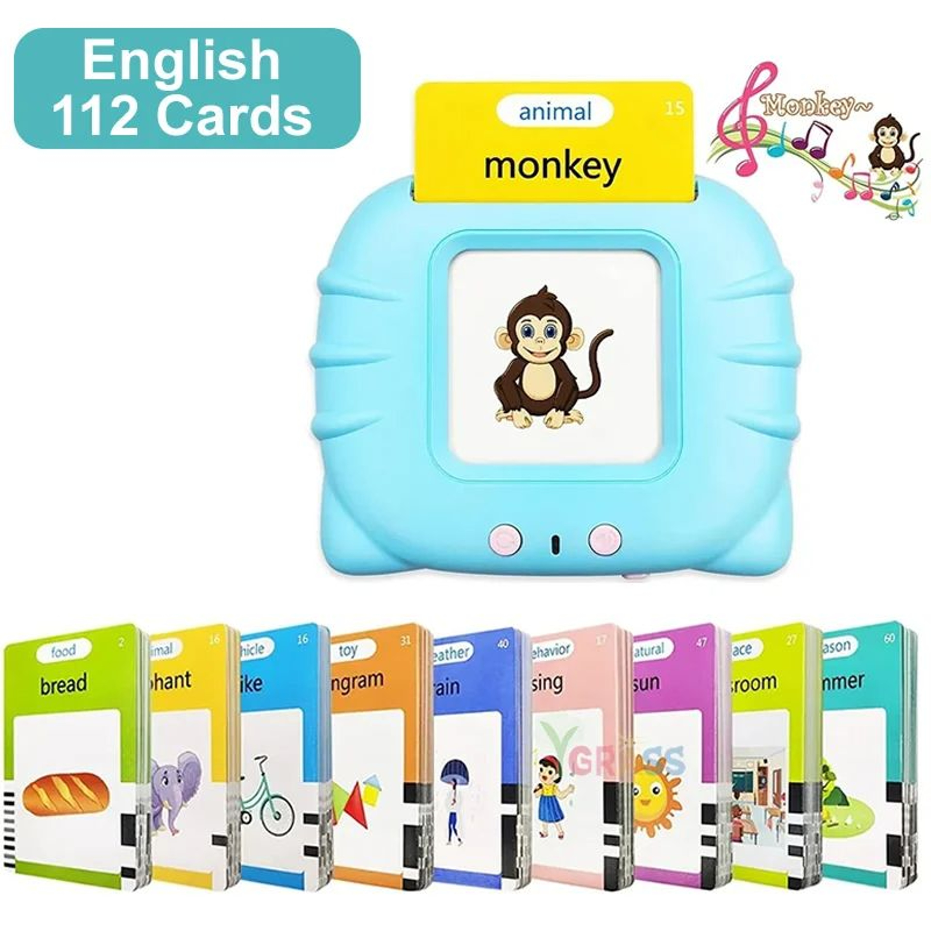Educational Learning Talking Flash Cards For Kids  Multilingual Audio Book Toy English Russian Span