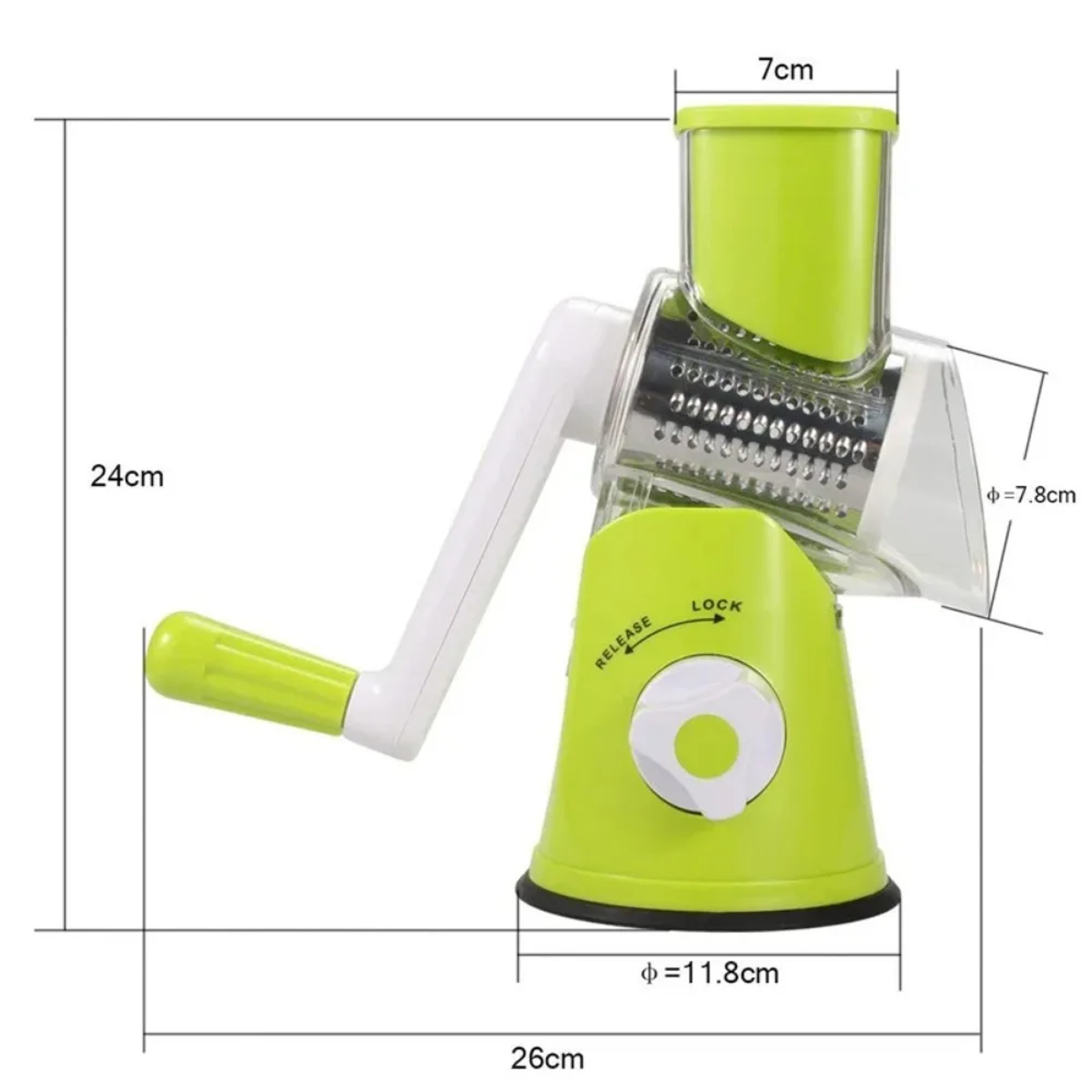 Vegetable Cutter & Slicer Manual Kitchen Cheese Chopper Machine With 3 Sharp Drums Multifunctional Garlic PotatoShredder – view 6