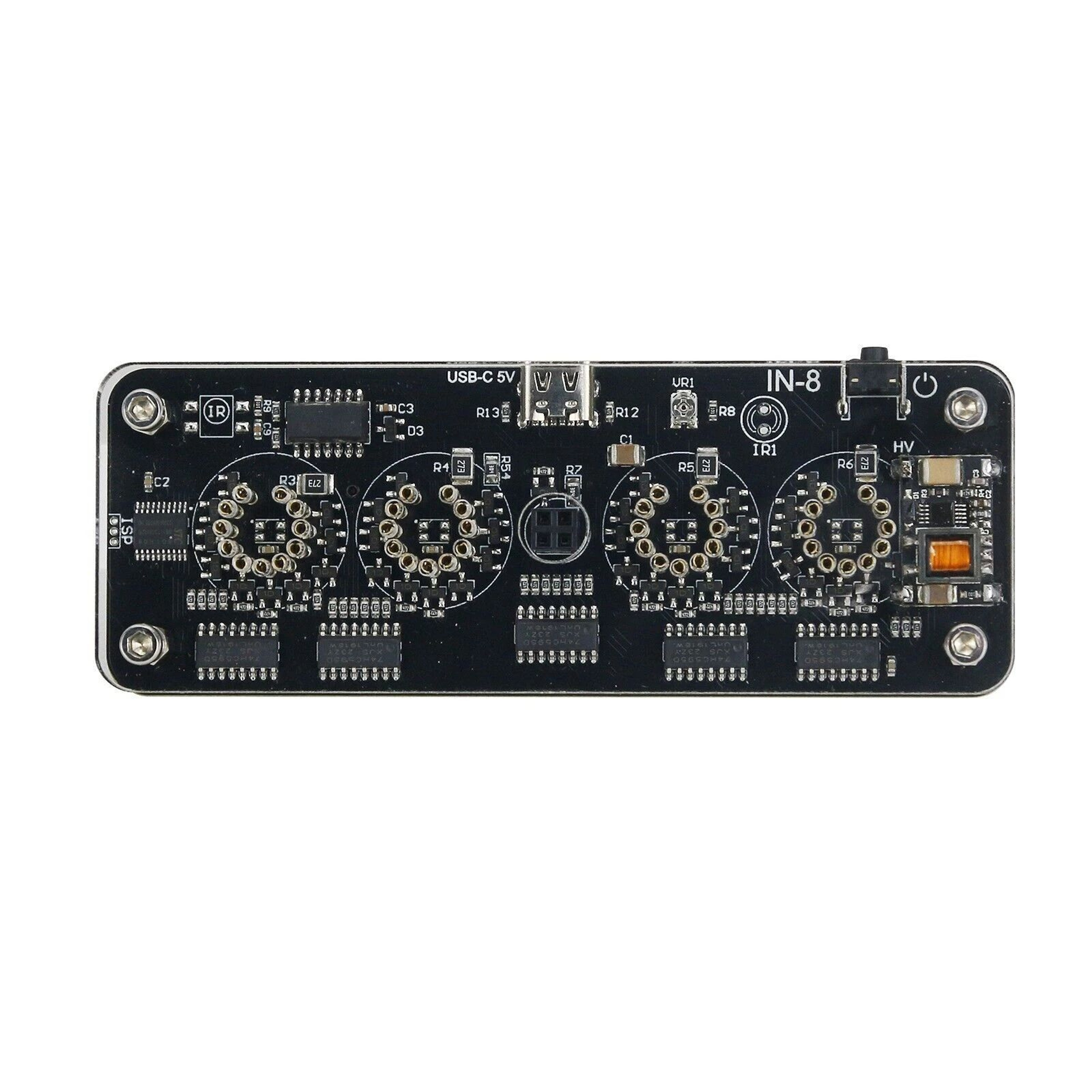 IN8 Nixie Glow Tube Clock 4 Digit Solid Wood Desk Alarm Digital IN8 Glow Tube USB Power Plug In Des 3