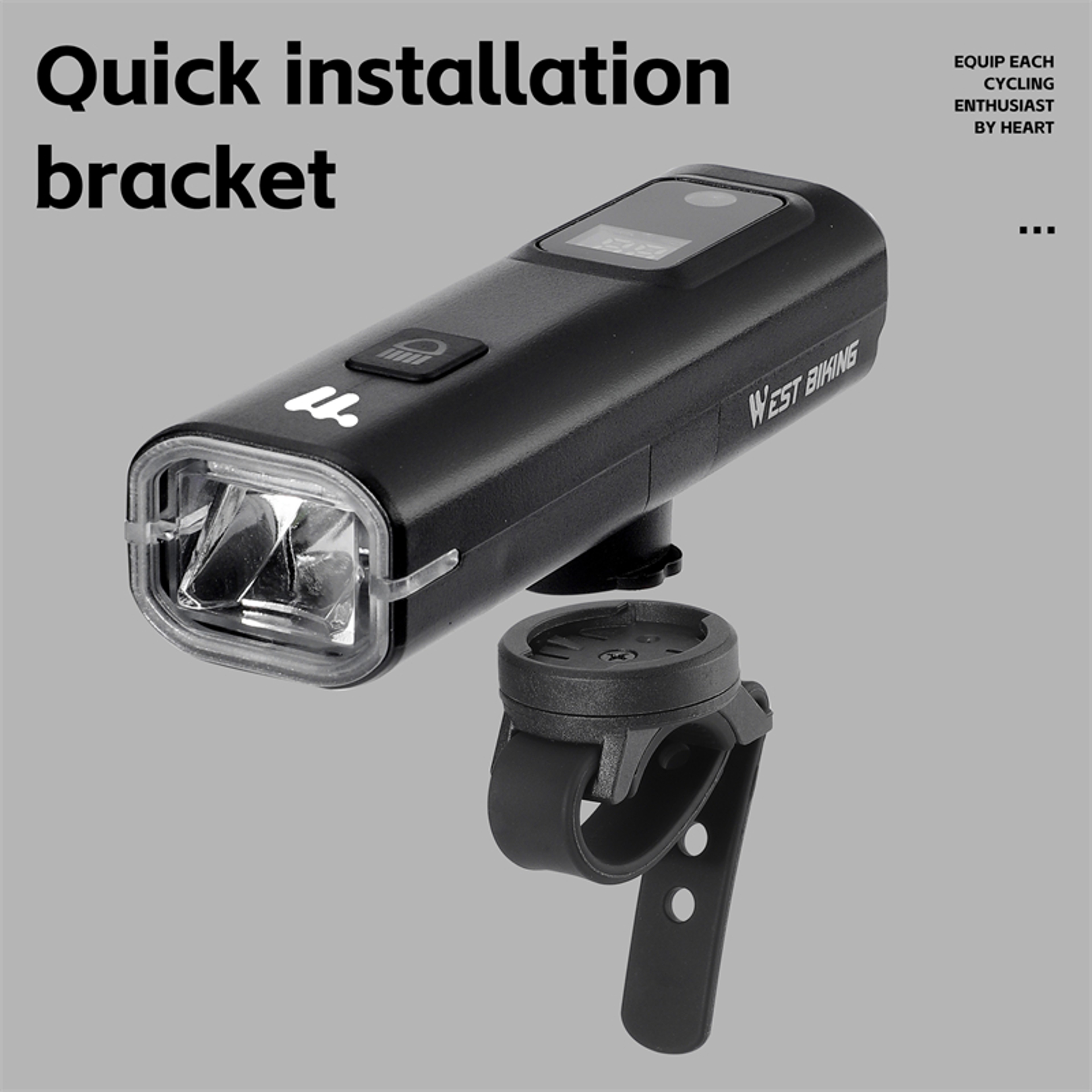 Bicycle Headlight, Intelligent Light Sensing Quick Release Bike Front Light & Portable Cycling Flashlight – view 5