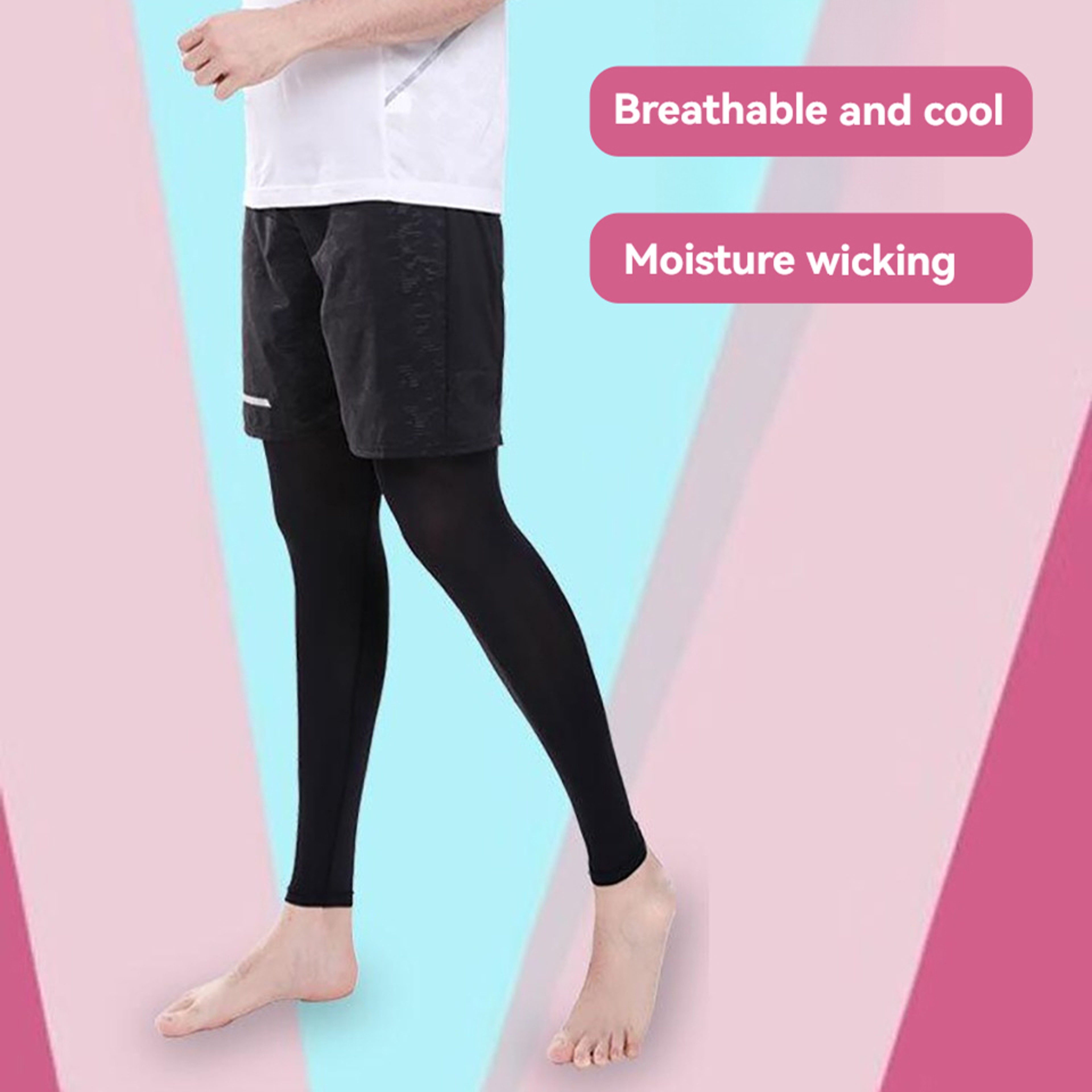 Outdoor Sports Leggings Running Basketball Anti UV, Summer Cycling Leg Compression Sleeves, Quick Dry Knee Protection – view 3
