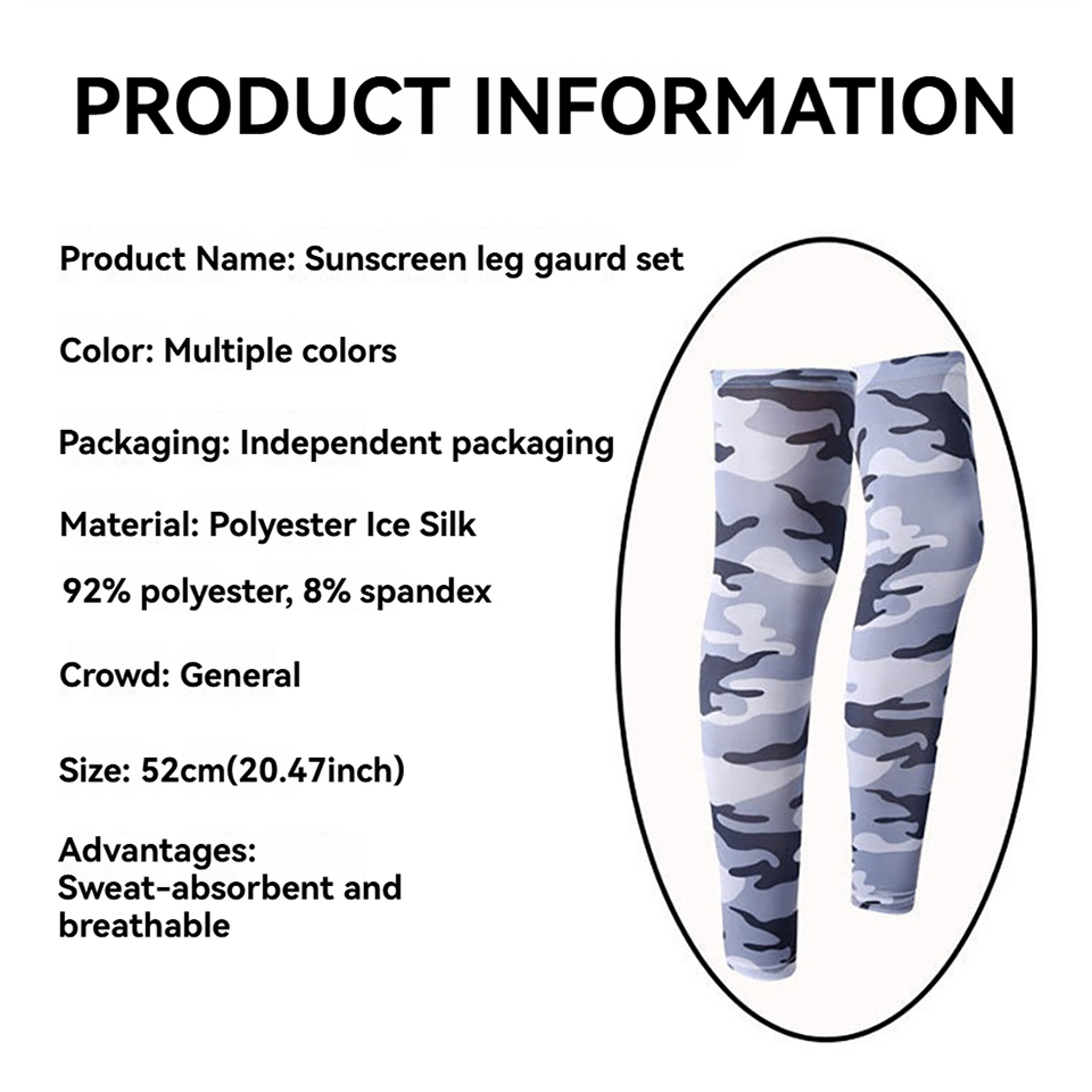 Outdoor Sports Leggings Running Basketball Anti UV, Summer Cycling Leg Compression Sleeves, Quick Dry Knee Protection – view 5