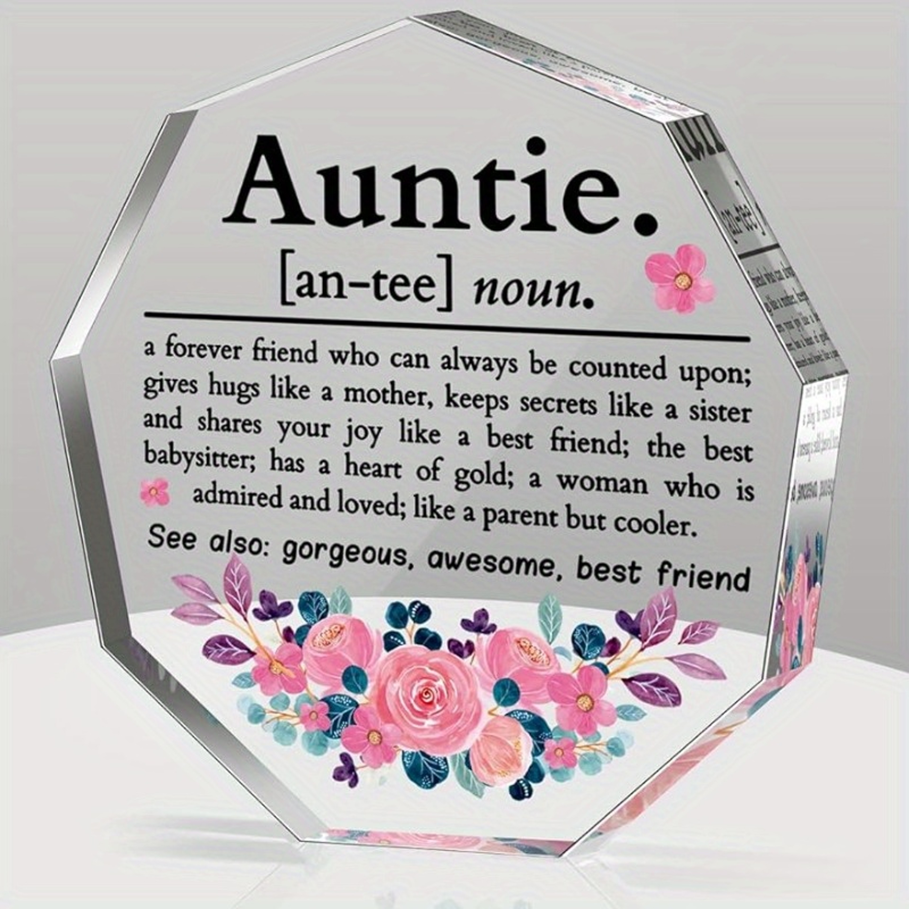Best Aunt Ever Definition Acrylic Plaque Gift for Birthday & Christmas from Niece/Nephew – view 1