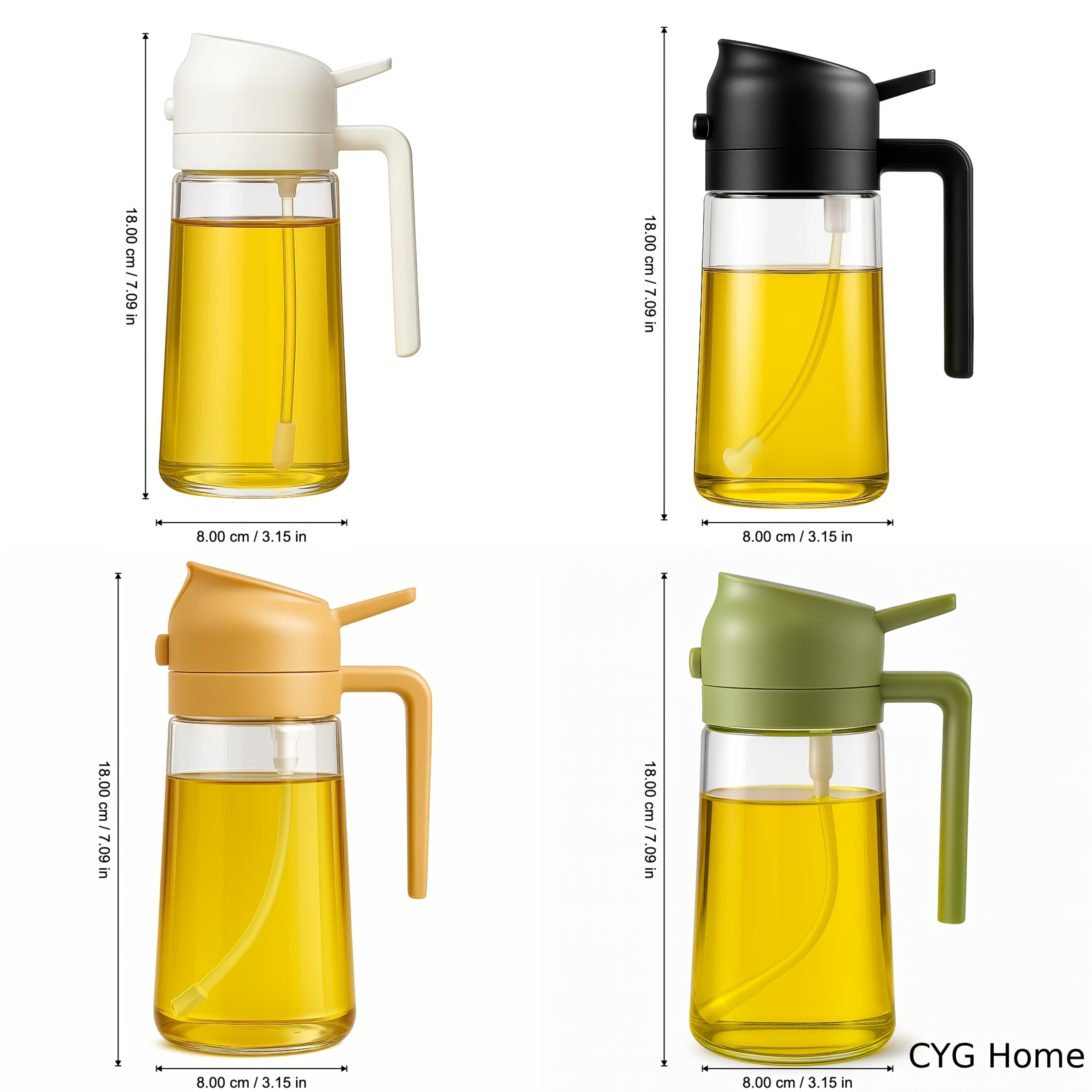 Drip-Proof Dual-Use Spray & Pour for Air Fryer, Olive Oil & Soy Sauce, Easy to Clean – view 3