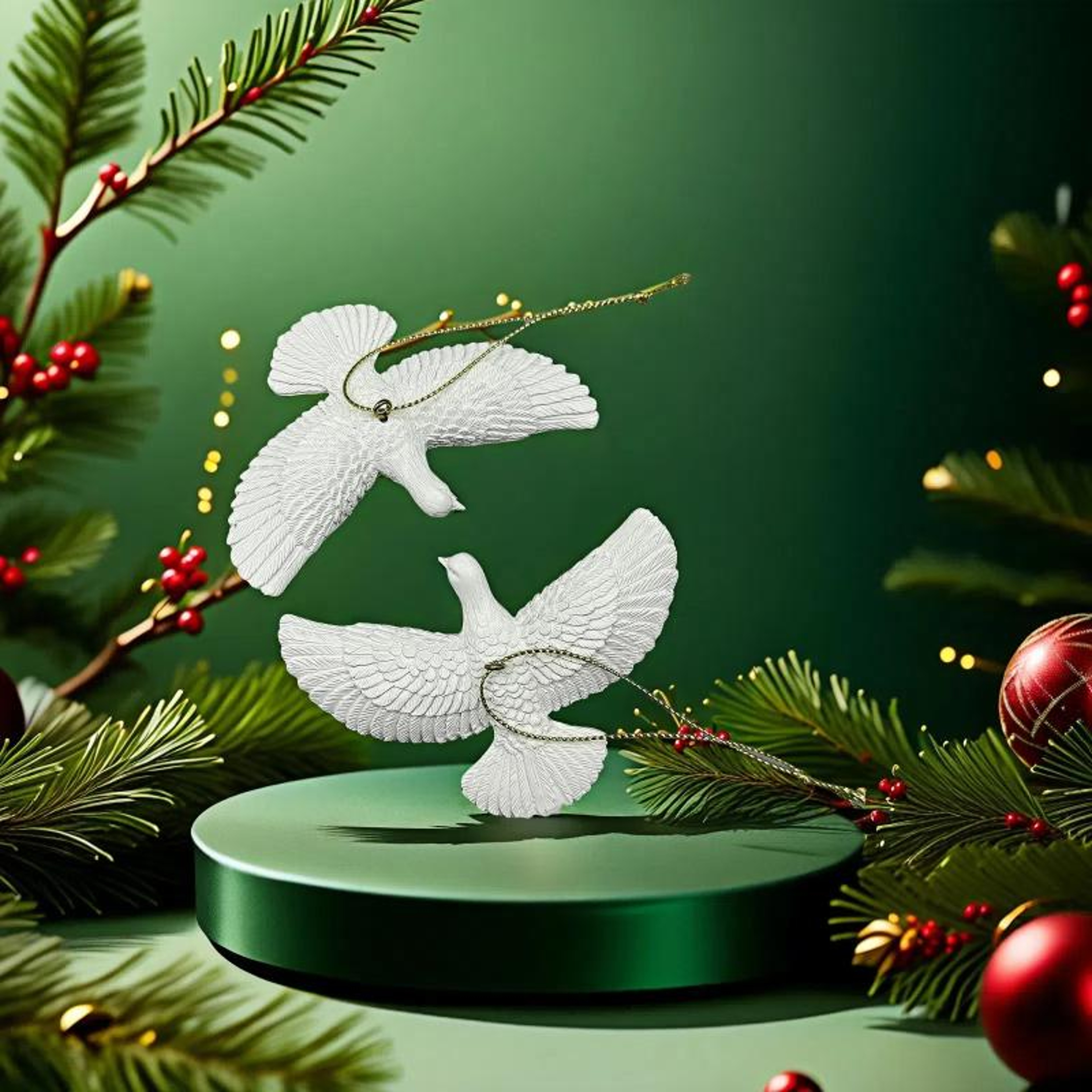 Doves Christmas Tree Ornament Friendship Doves Resin Christmas Holiday Decoration Best Gift 2