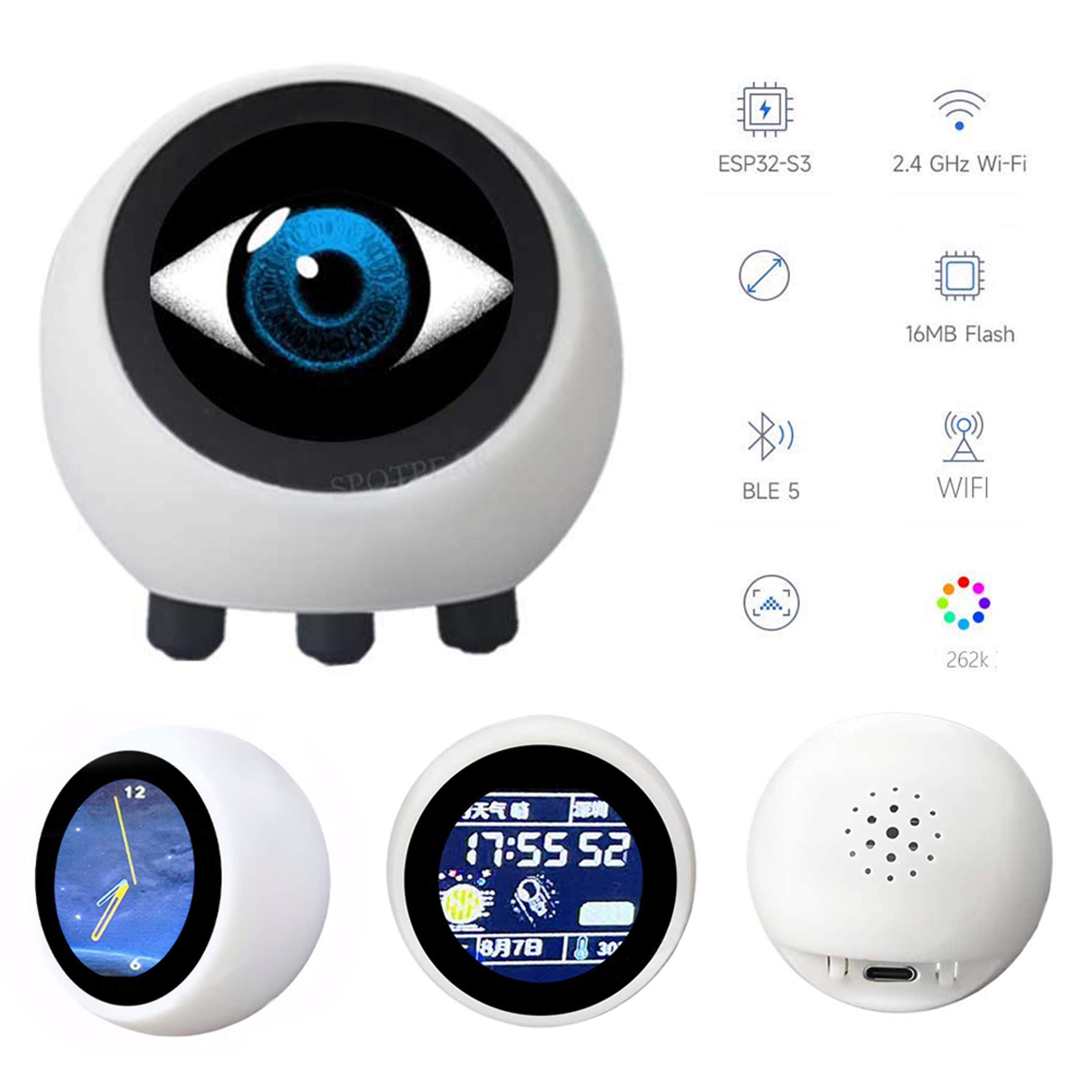 Development Board Clock, AI Voice Chat Robot Ornament, Modern Decor – view 1