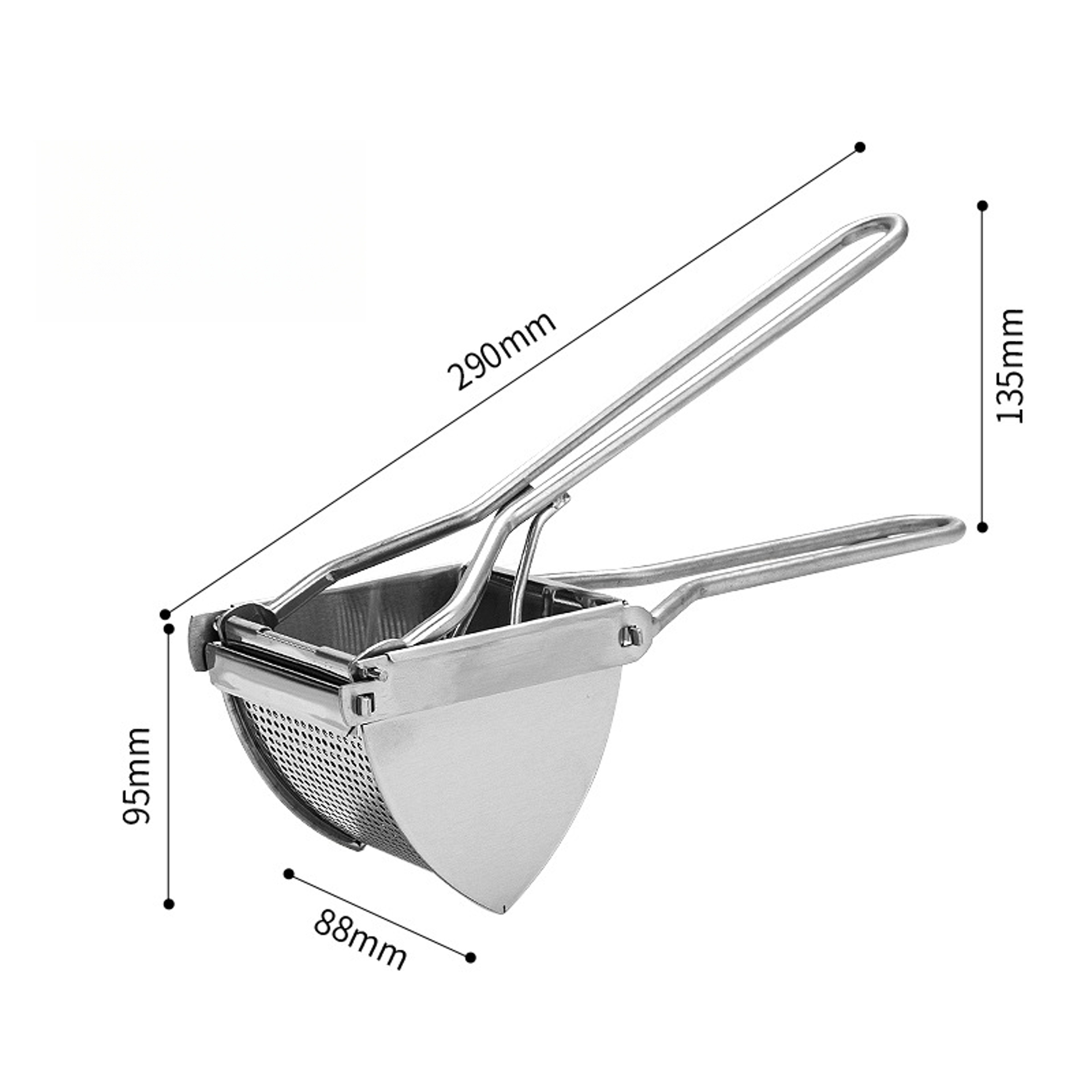 Heavy Duty Stainless Steel Potato Ricer, Vegetable Juicer, Masher for Baby Food and Kitchen Essentials – view 6