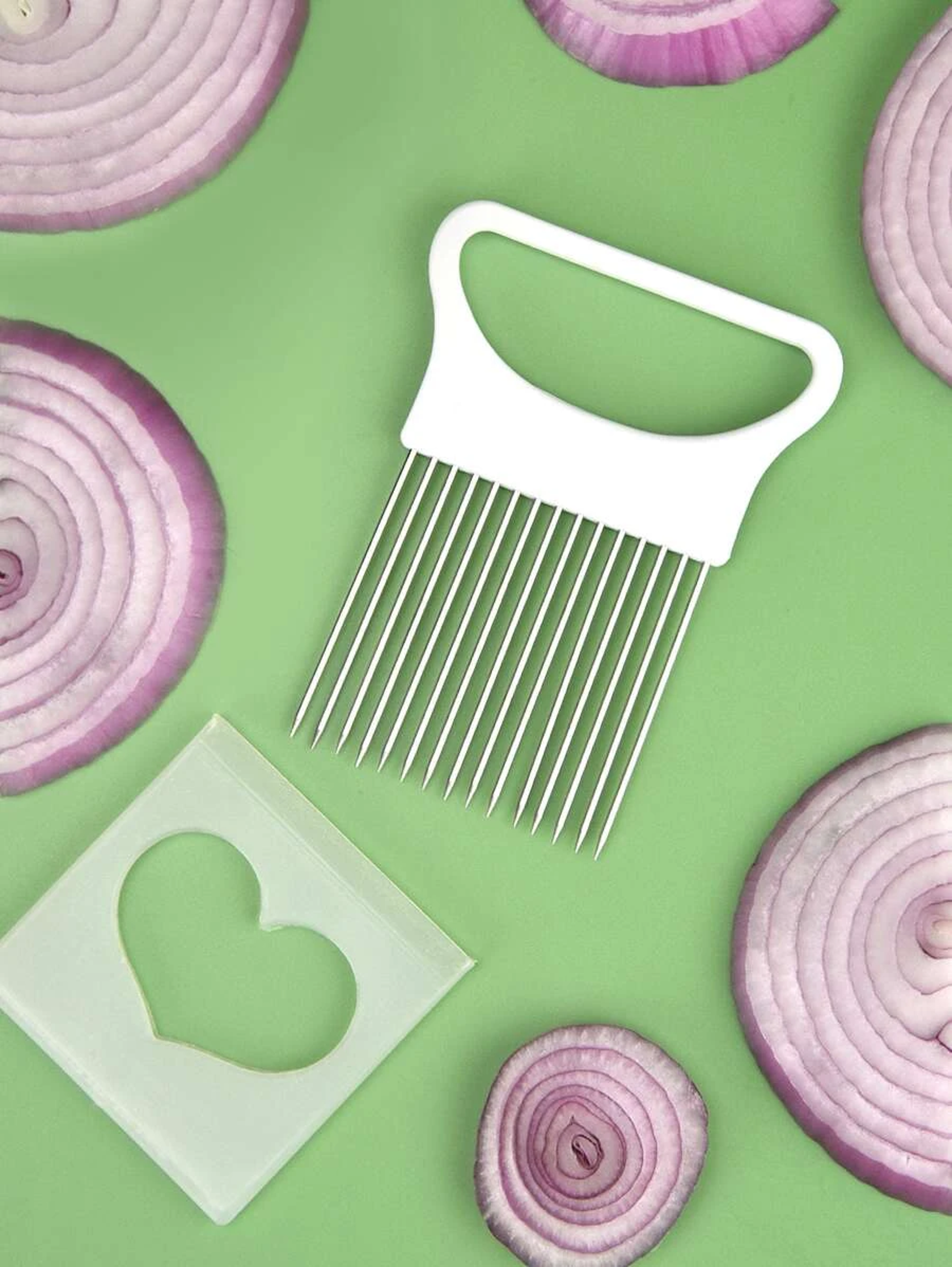 SliceMaster Stainless Steel Onion Holder For Slicing  Vegetable Cutting Guide 2