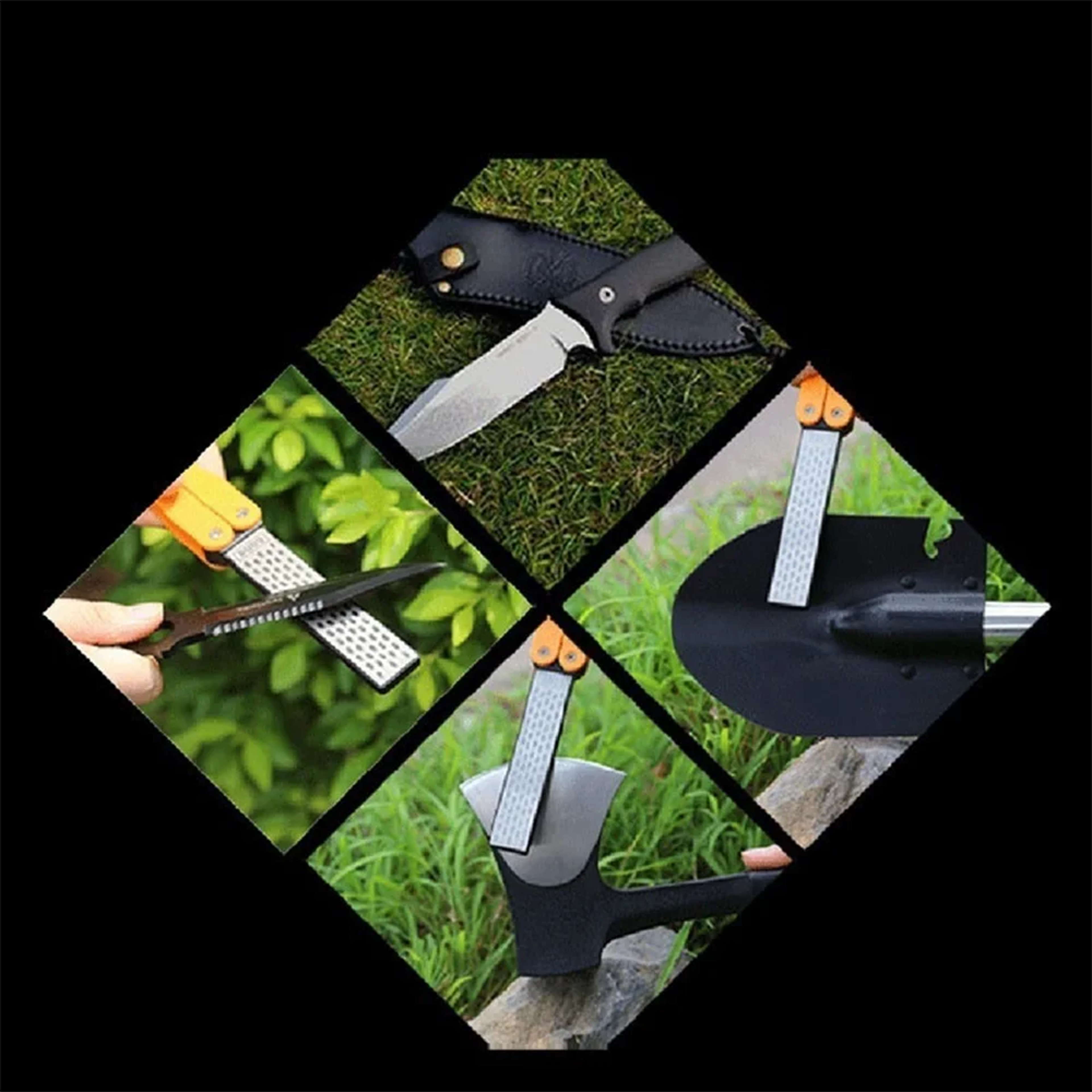 DiamondEdge Foldable Pocket Knife Sharpener  Double Sided Diamond Whetstone 1