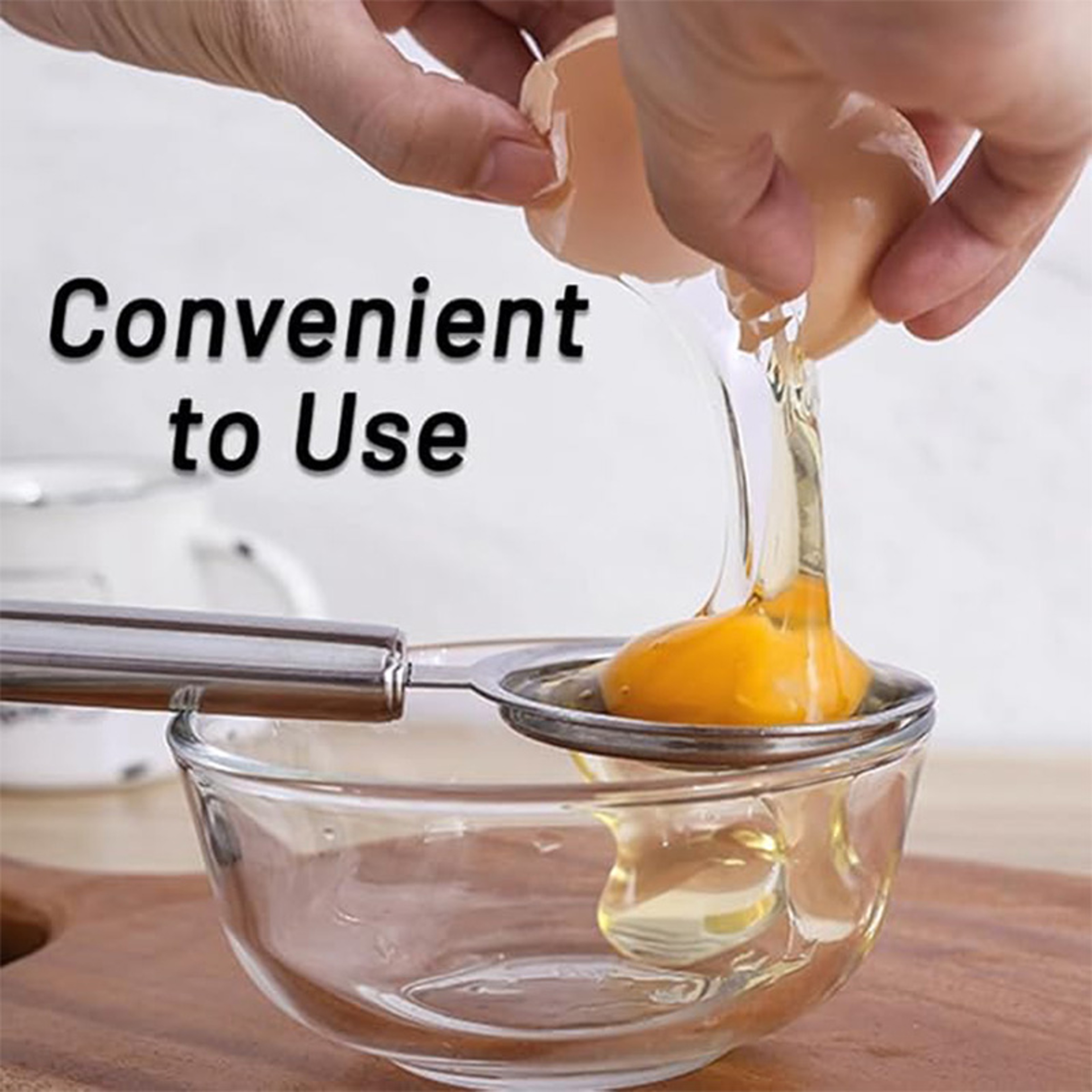 Stainless Steel Egg Separator Spoon for Fast Egg White & Yolk Separation – view 2