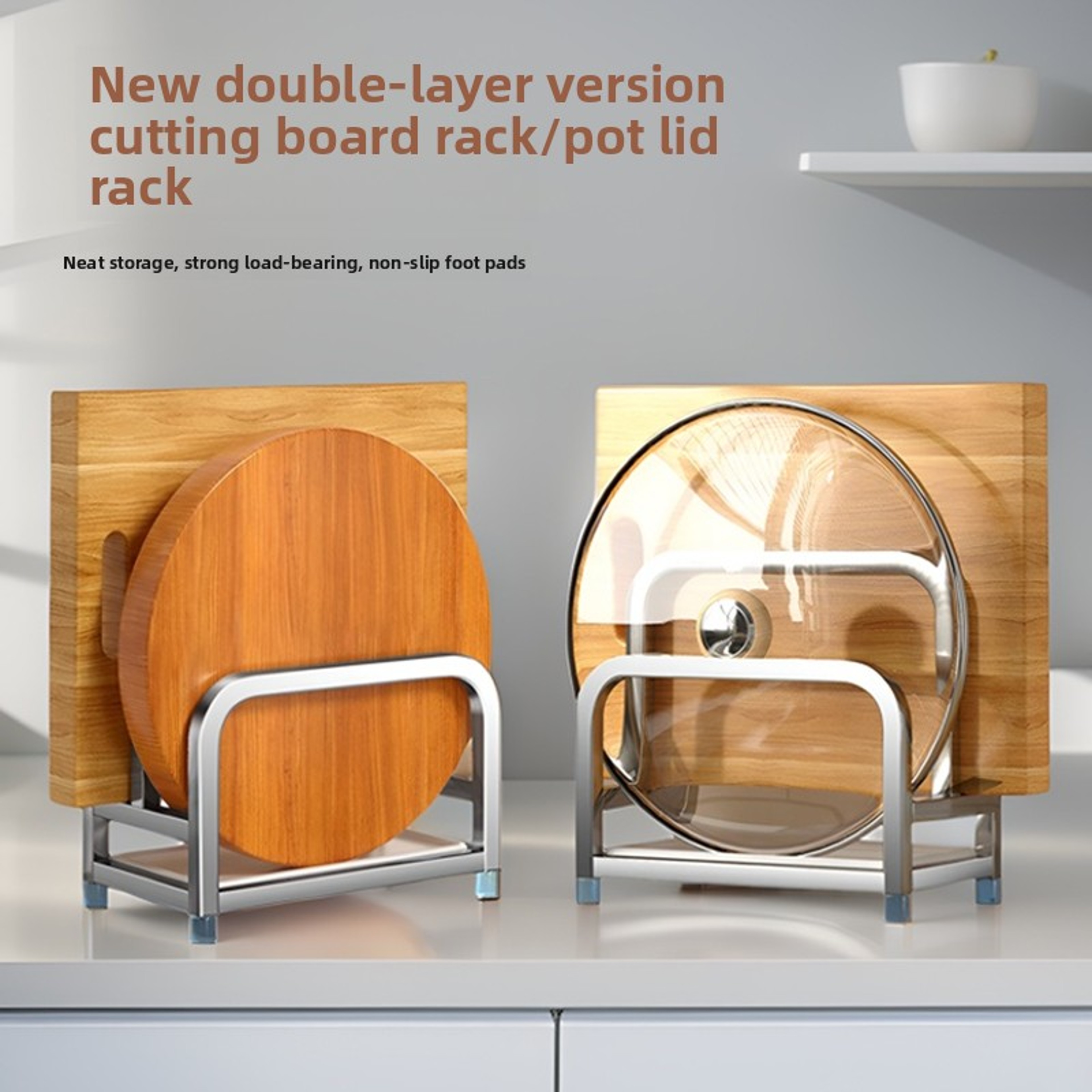Smart Kitchen Knife  Cutting Board Organizer Rack Space Saving Knife Storage  Board Holder 2