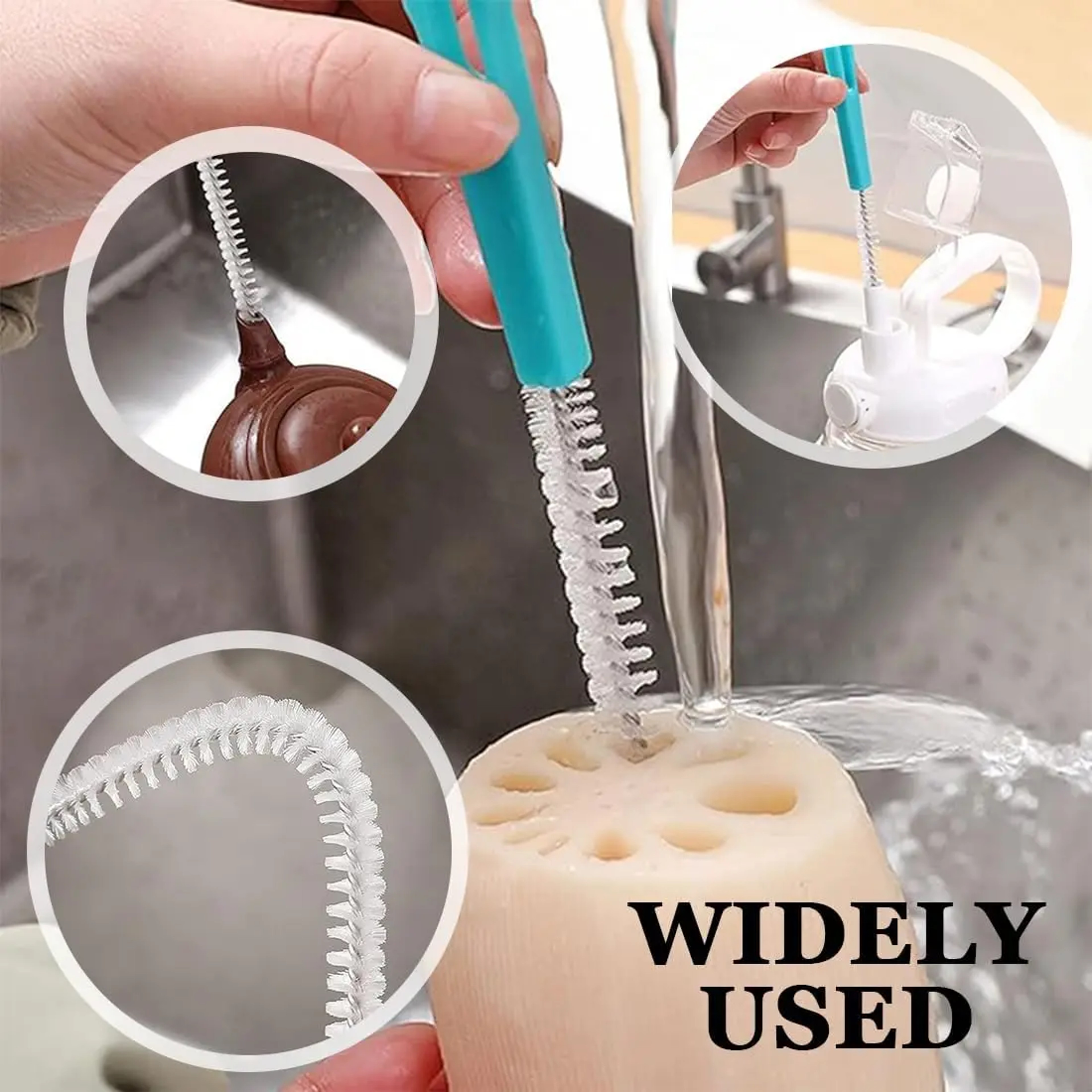 Premium Long Bristle Straw Cleaner Brush Set Reusable Tumbler  Bottle Tube Cleaning Tool 2