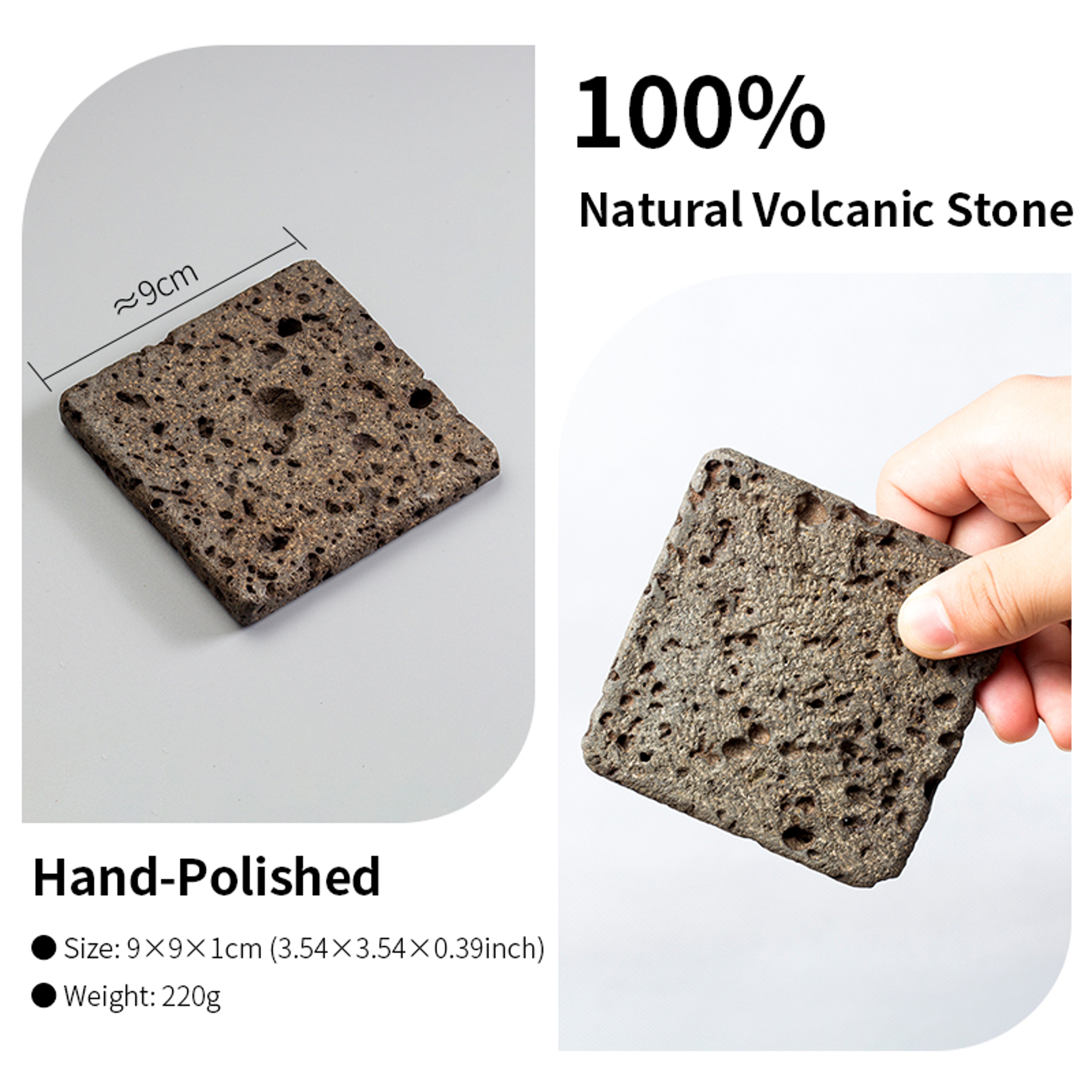 Zen Volcanic Stone Tea Coaster Set Absorbent Tea Coaster for Heat Resistant Table Protection – view 6