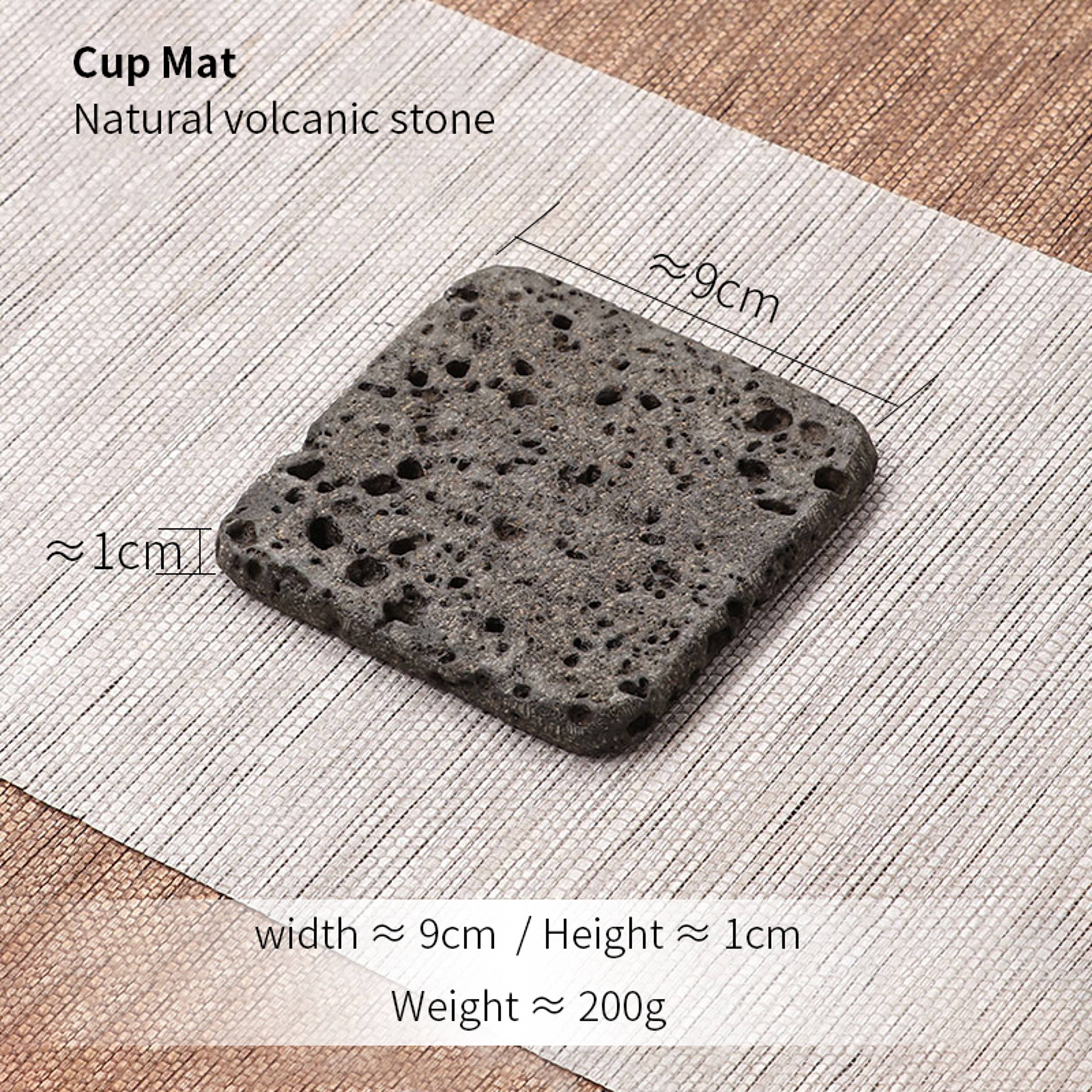 Zen Volcanic Stone Tea Coaster Set Absorbent Tea Coaster for Heat Resistant Table Protection – view 8