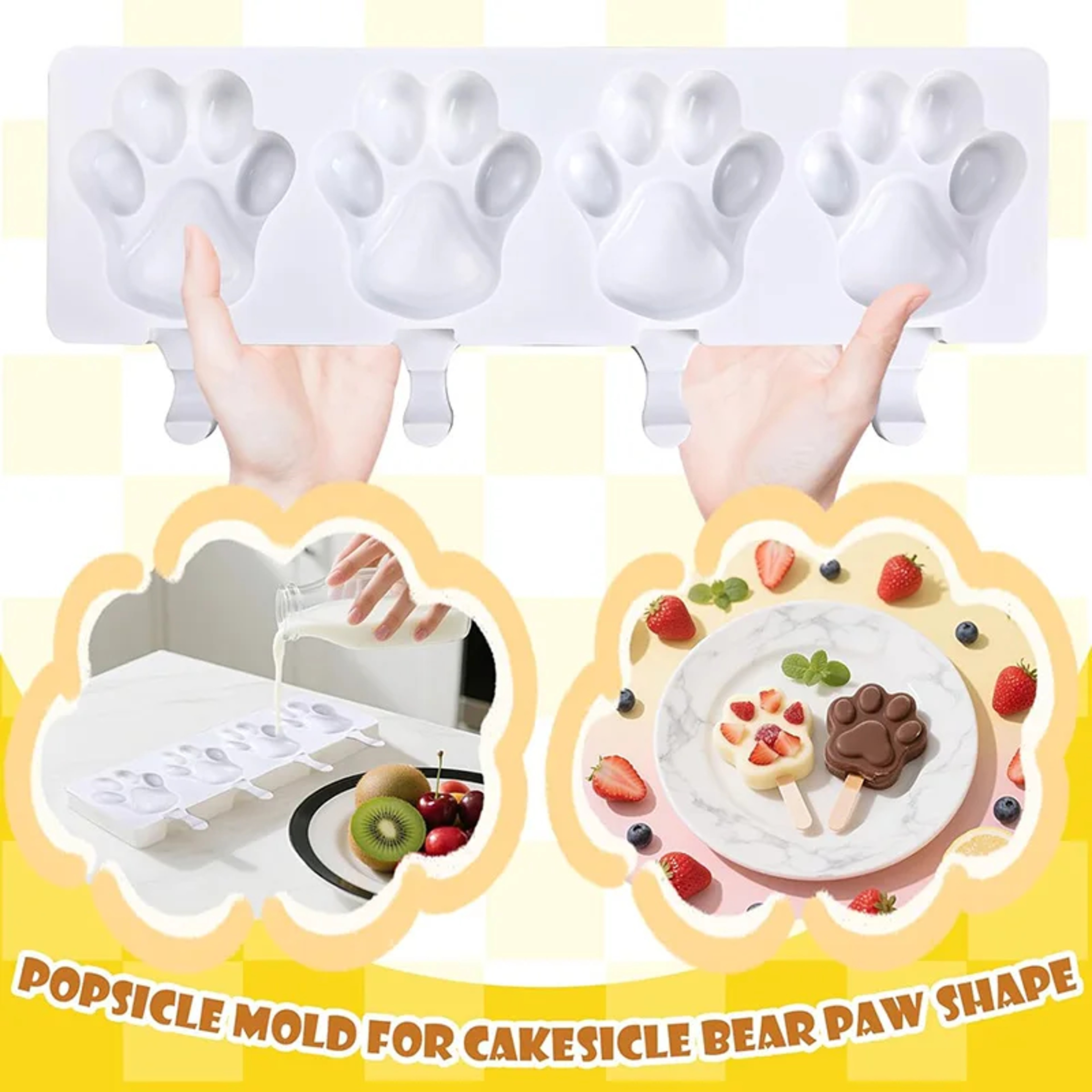 Dog Paw Silicone Popsicle Mold For Ice Cream Ice Cubes  Frozen Treats 3