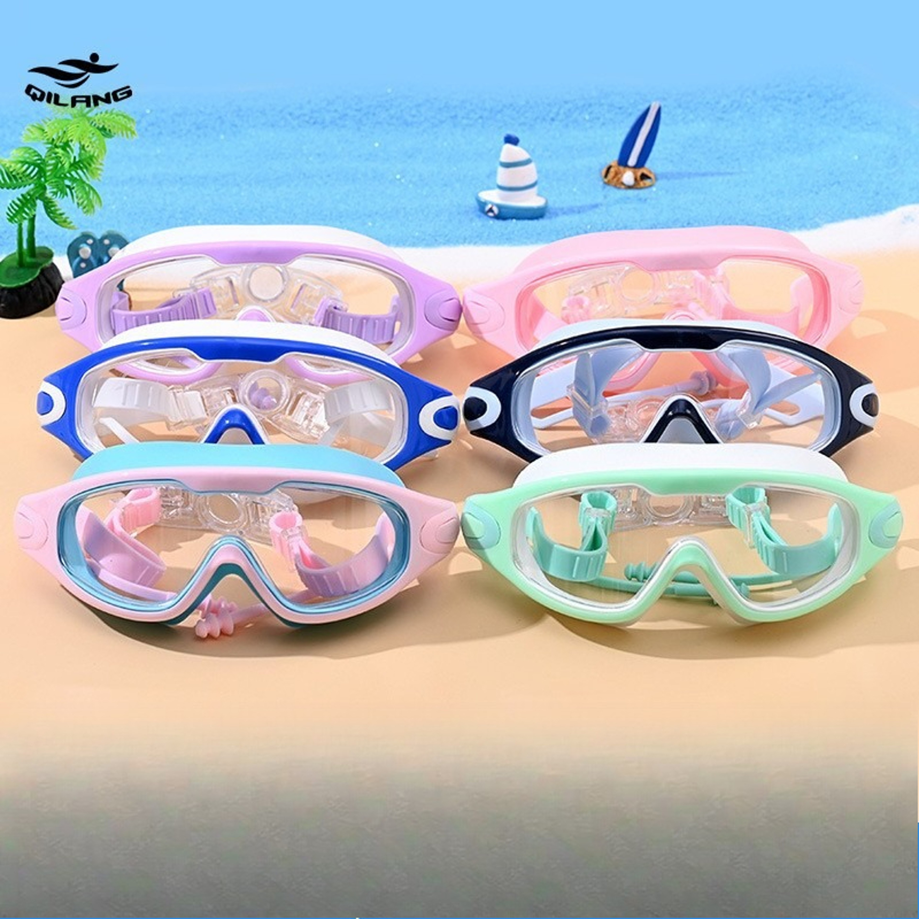 Crystal Clear Kids Swimming Goggles With Anti Fog Wide View Lenses 1