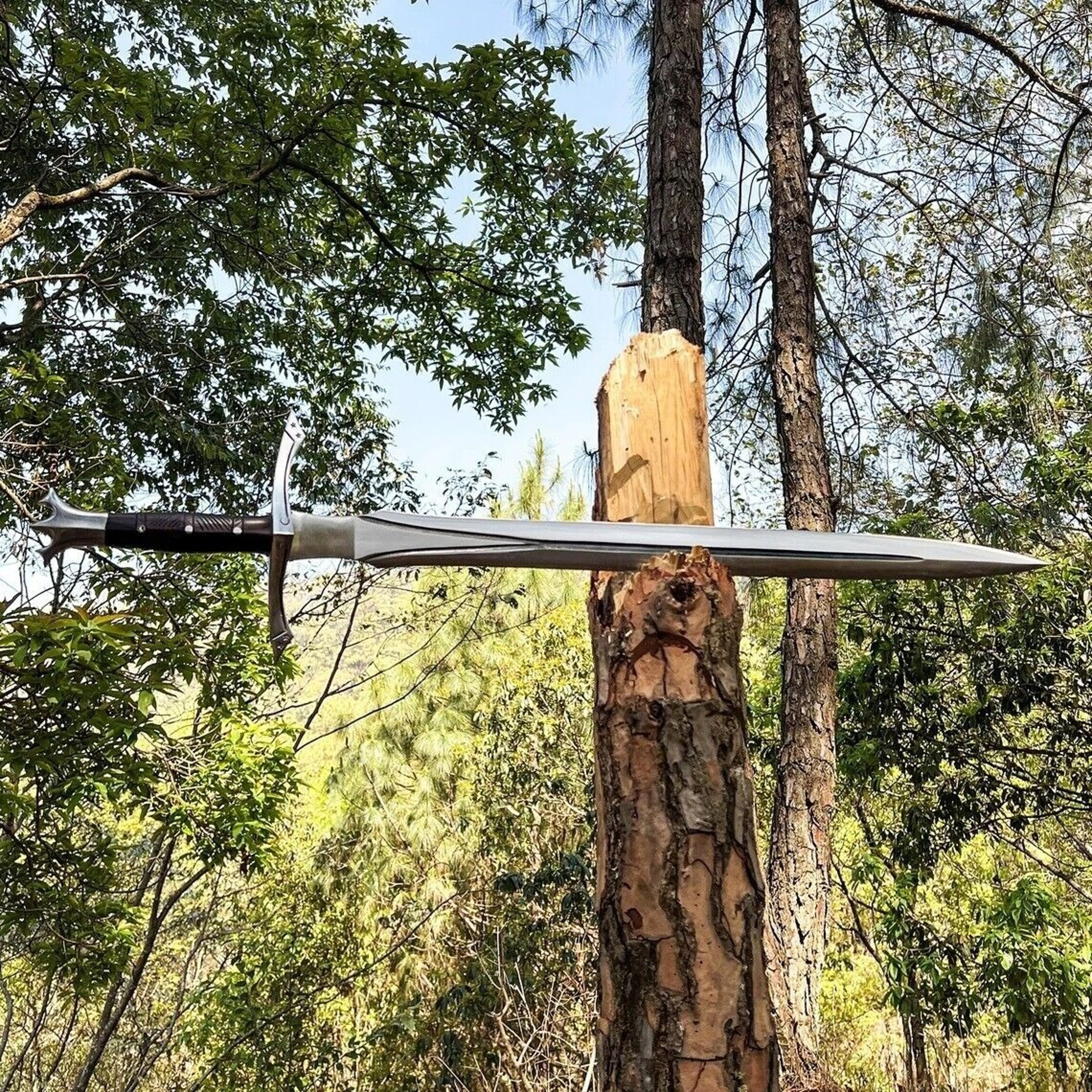 Toothpick Sword Handmade Viking Sword Full Tang Carbon Steel Hunting, Camping, Battle Ready Sword – view 1