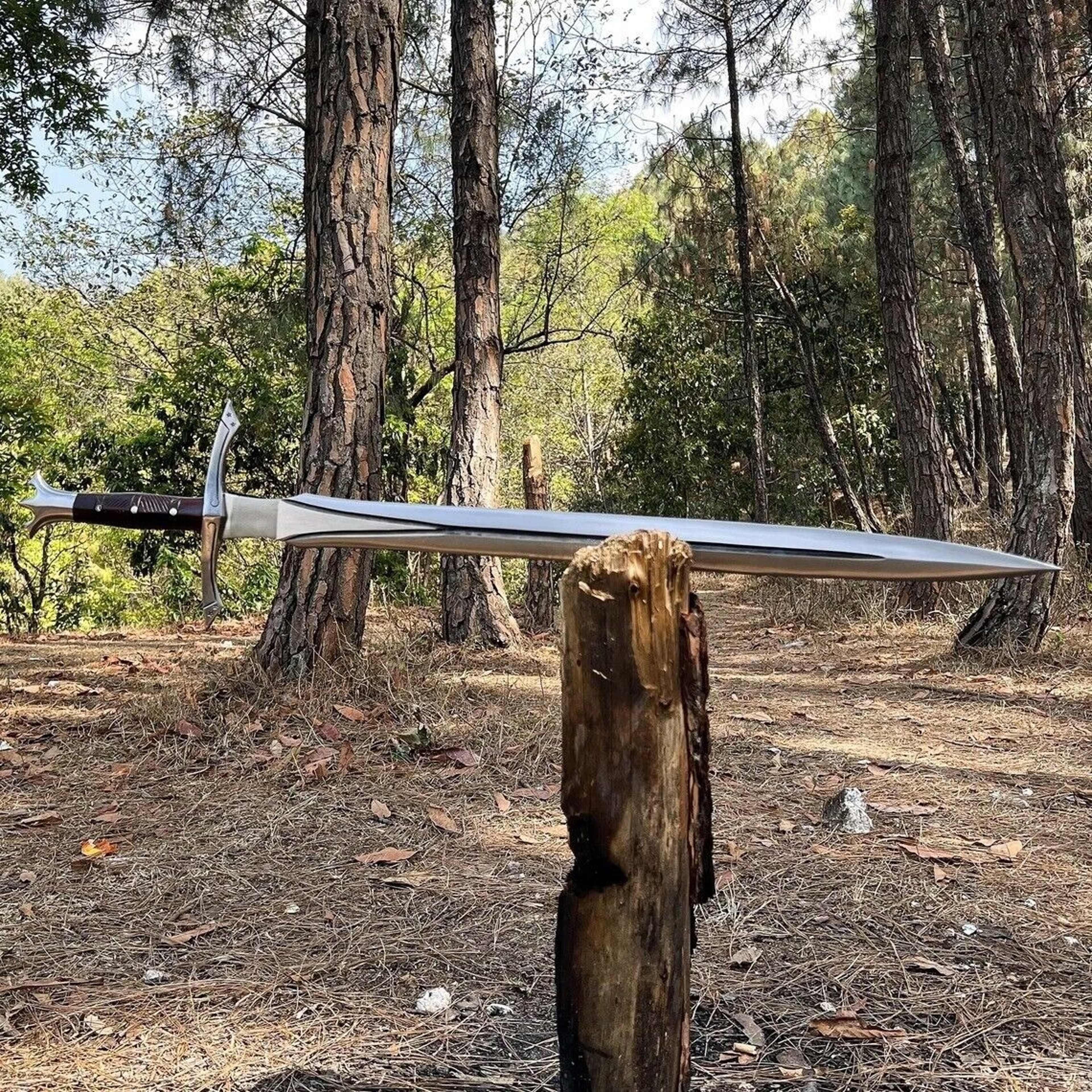 Toothpick Sword Handmade Viking Sword Full Tang Carbon Steel Hunting, Camping, Battle Ready Sword – view 6