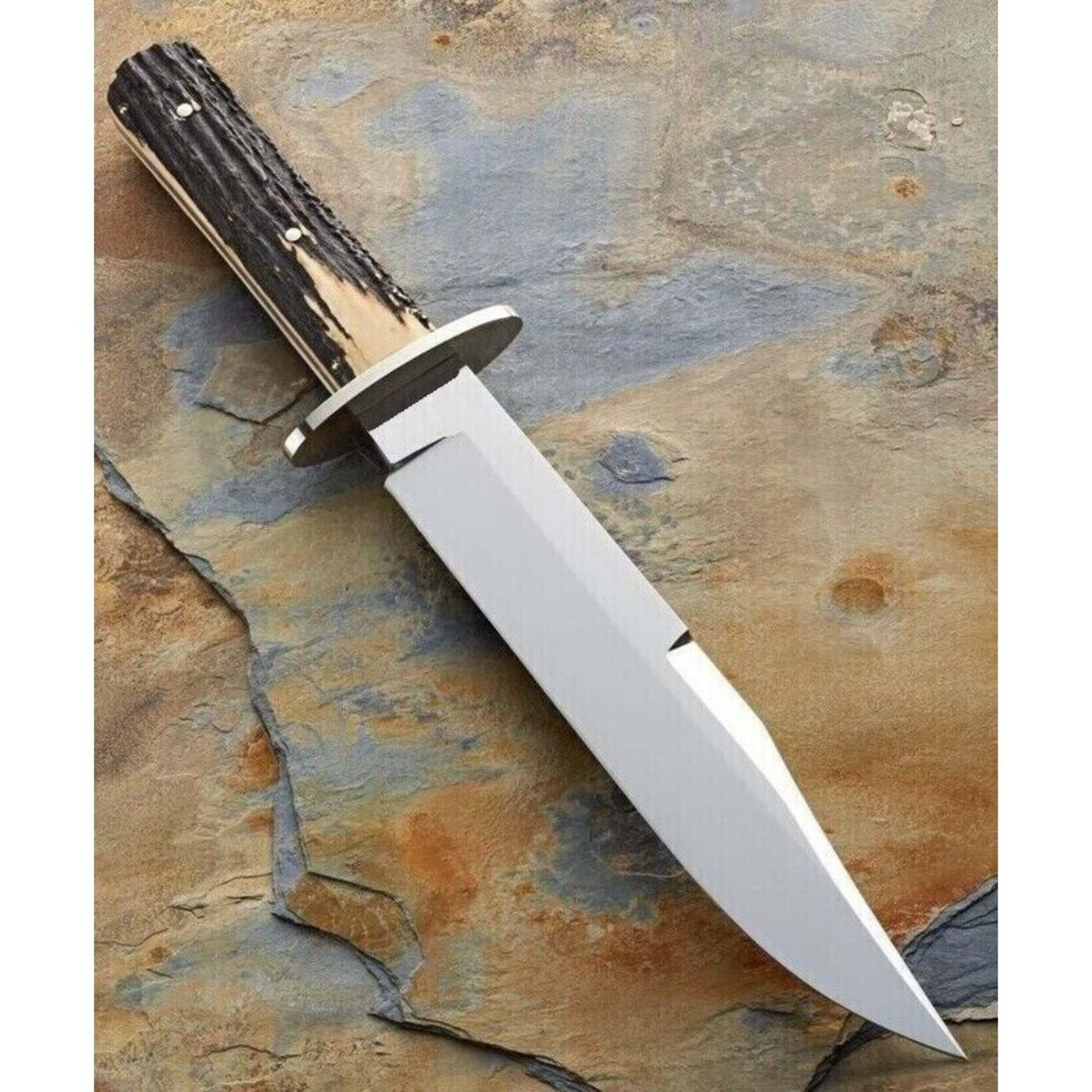 Stag Scales Handle Fixed Blade Bowie Knife Hunting Knife D2 Tool Steel Survival Bowie Camping Knife Gift For Him New – view 1