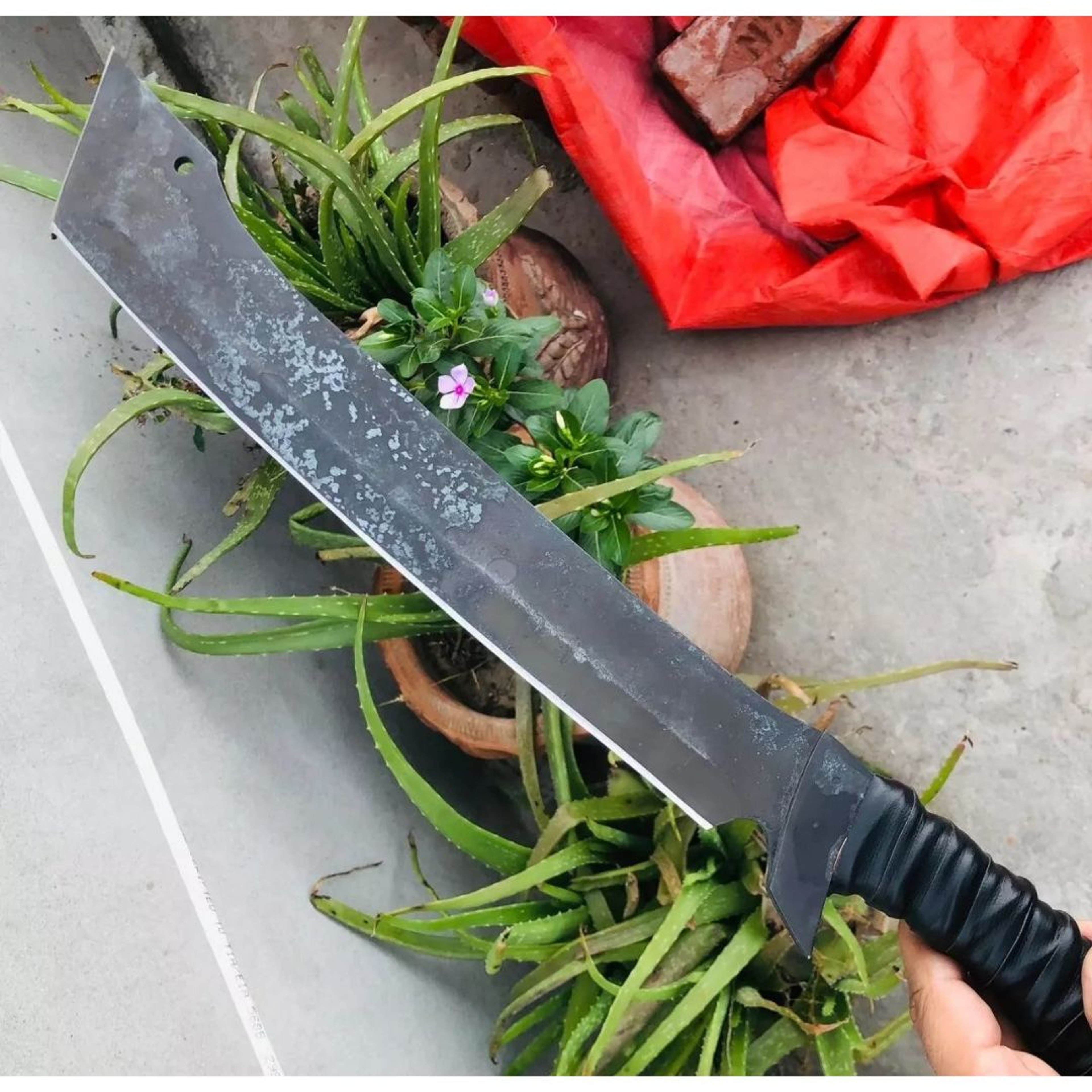 Oil Quenched Carbon Steel Full Tang Machete Knife Custom Handmade Hunting Knife Survival Outdoor Knife Camping Bowie – view 2