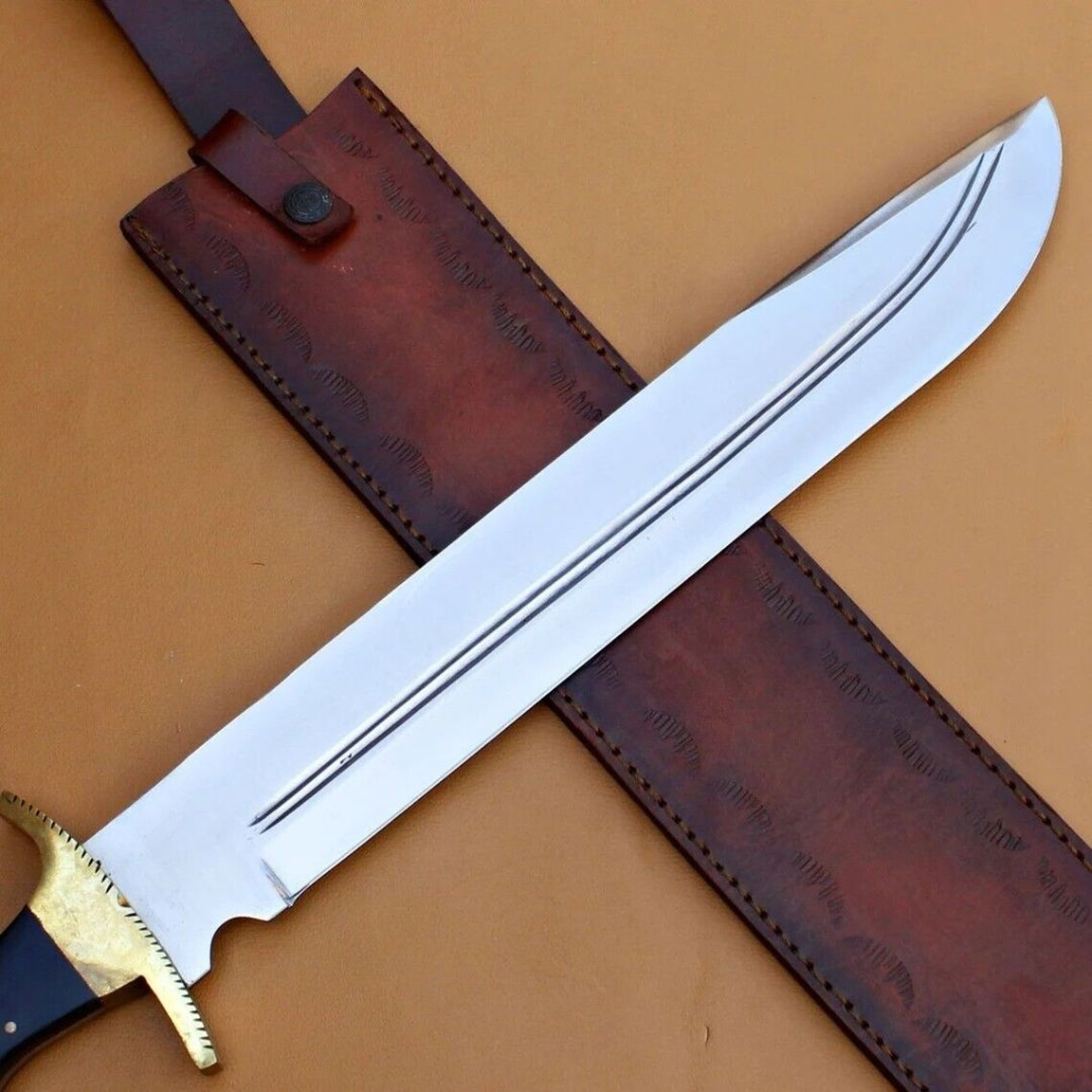Mirror Polished Bowie Knife Full Tang Custom Handmade Bowie Knife Survival Out – view 4