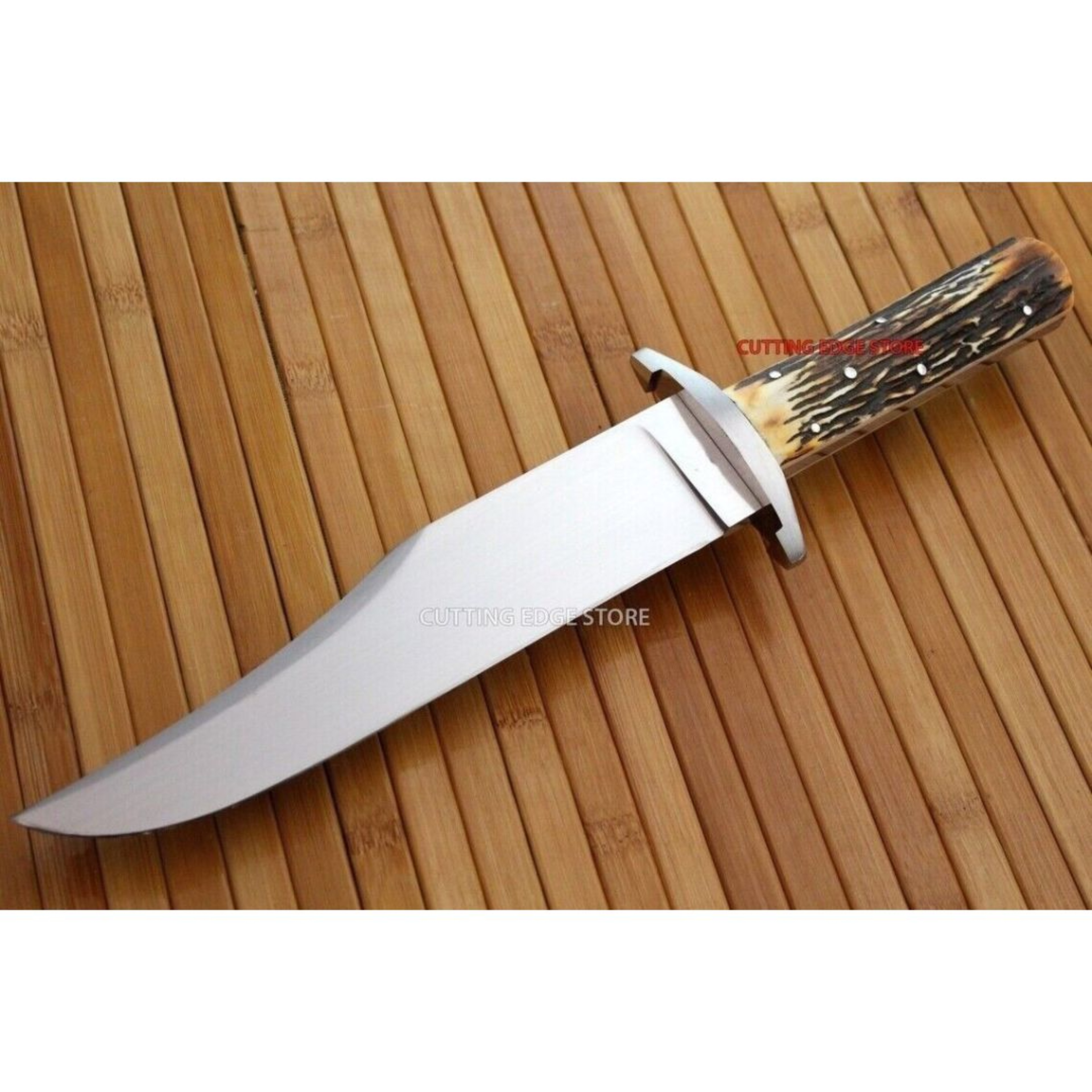 Stag Antler Hunting Bowie Knife Custom Handmade Knife Survival Outdoor Bowie – view 2