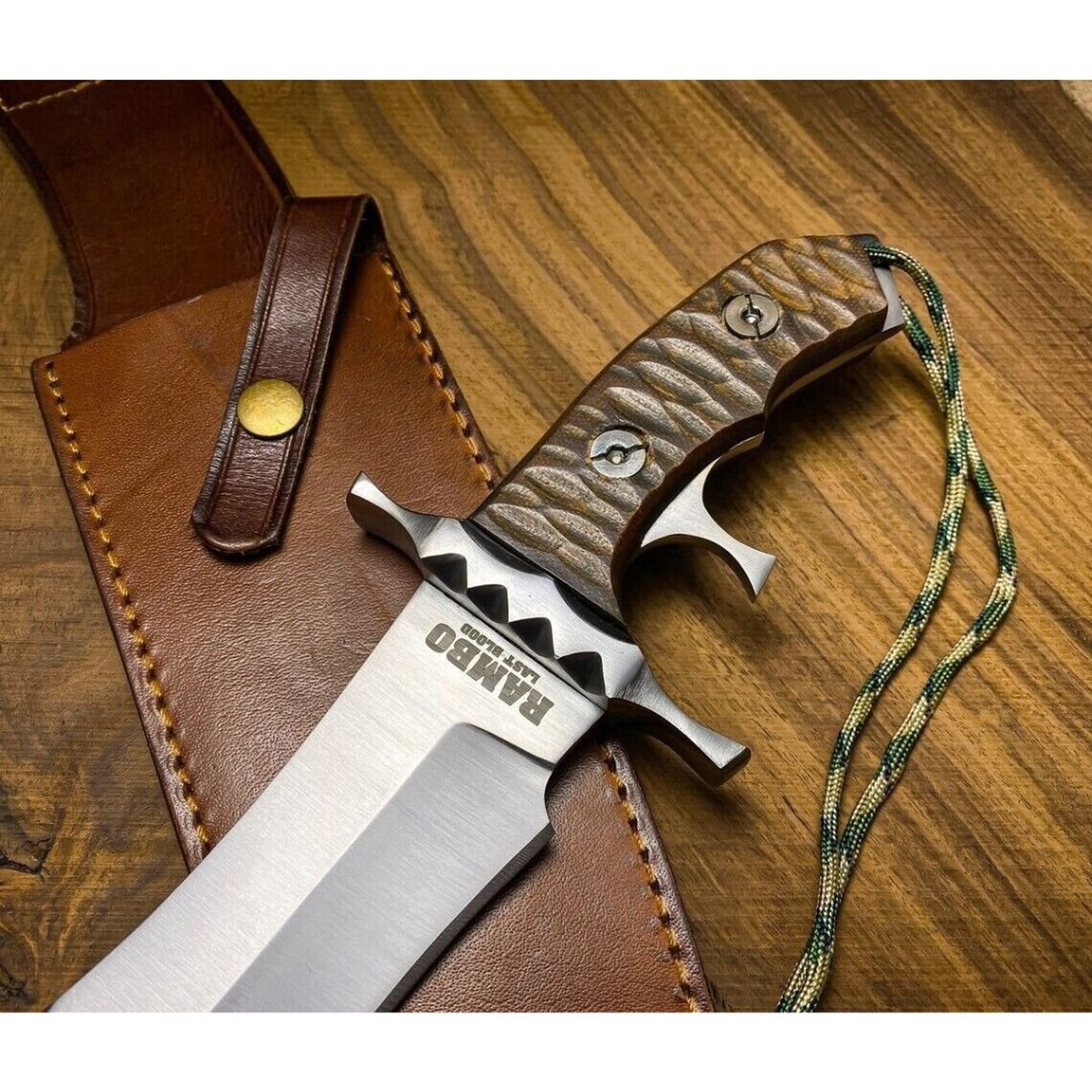 Full Tang Rambo Bowie Knife Custom Handmade Full Tang Hunting Survival Bowie – view 3