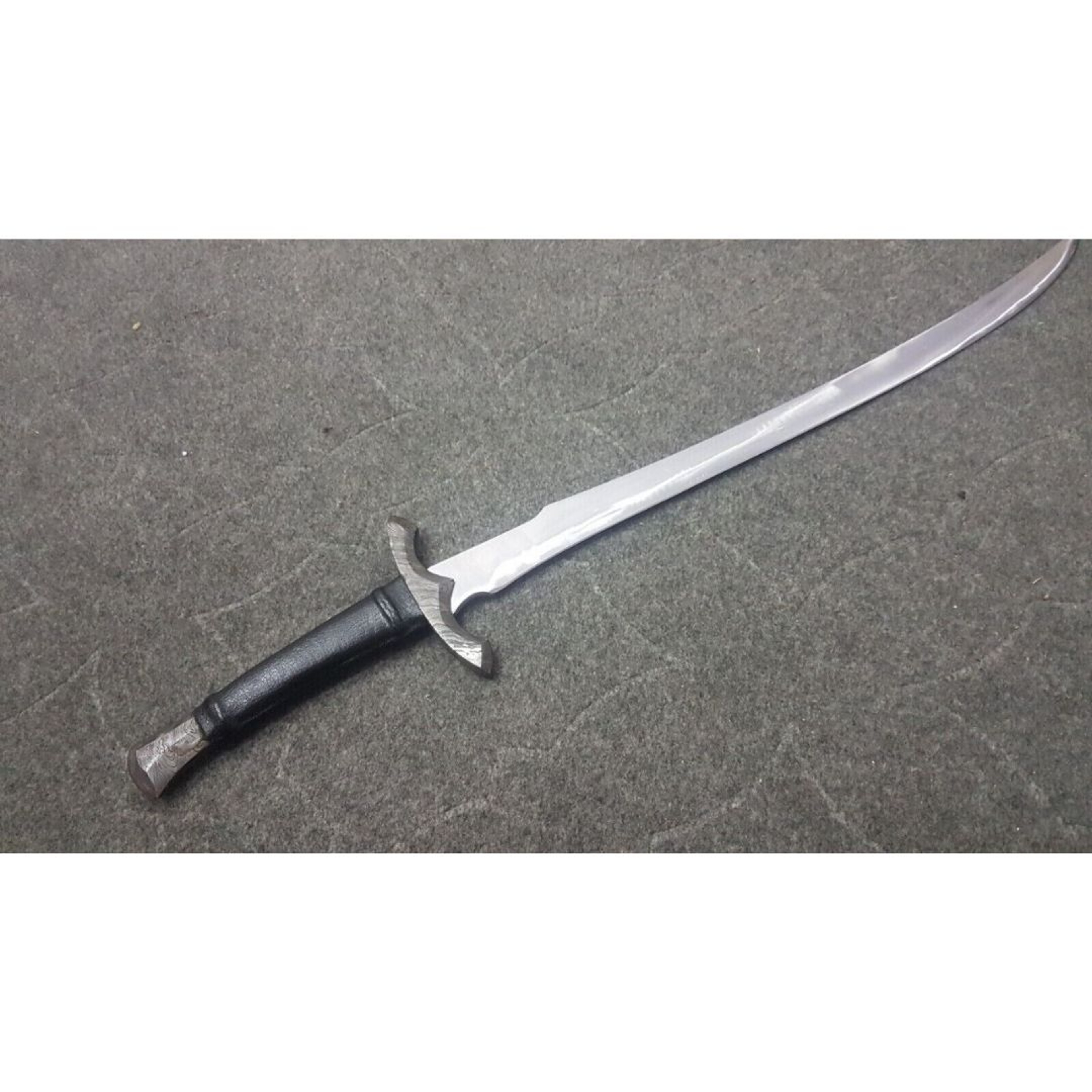 D2 Tool Steel Custom Handmade Sword Unique Larry Sword Leather Handle Viking New – view 2