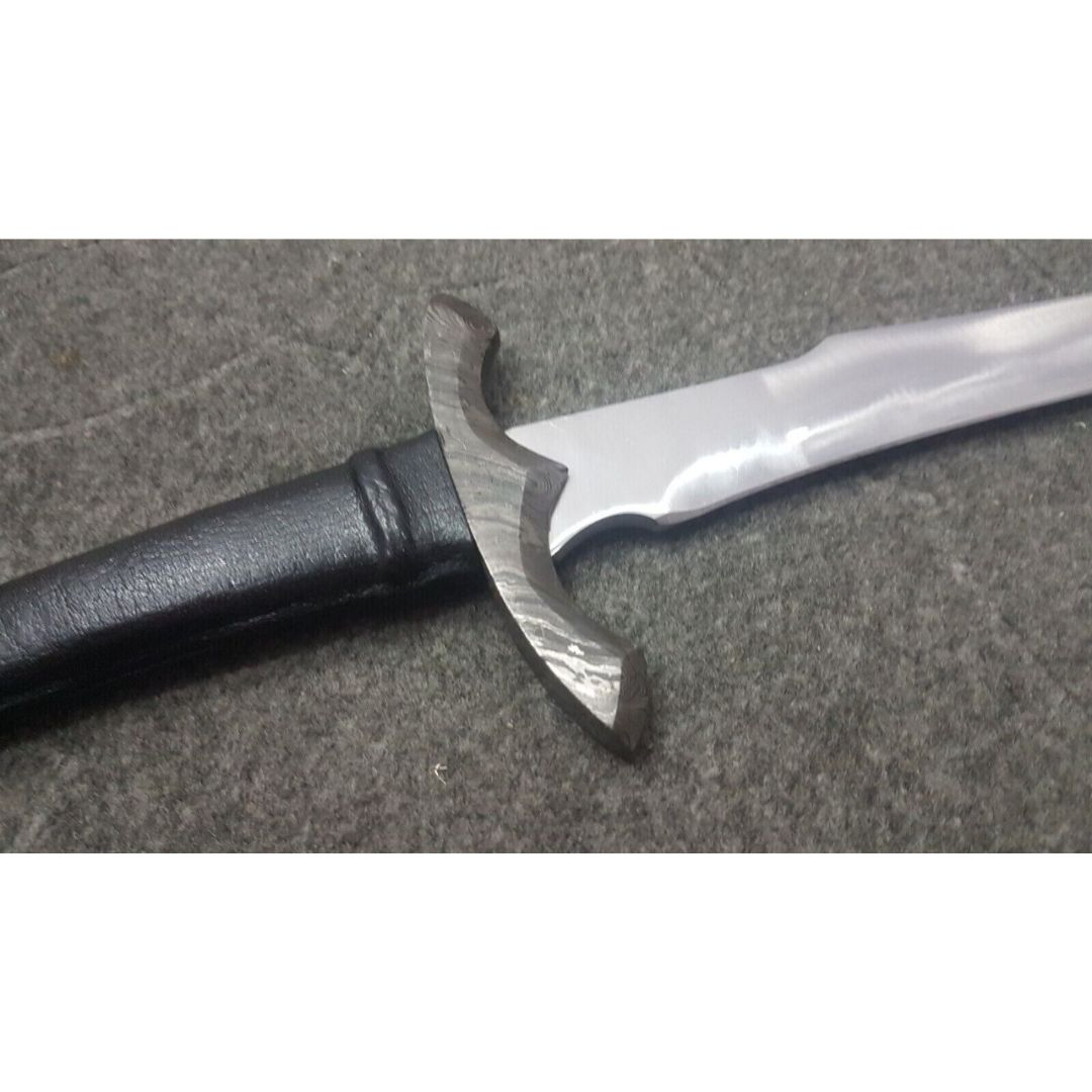 D2 Tool Steel Custom Handmade Sword Unique Larry Sword Leather Handle Viking New – view 4
