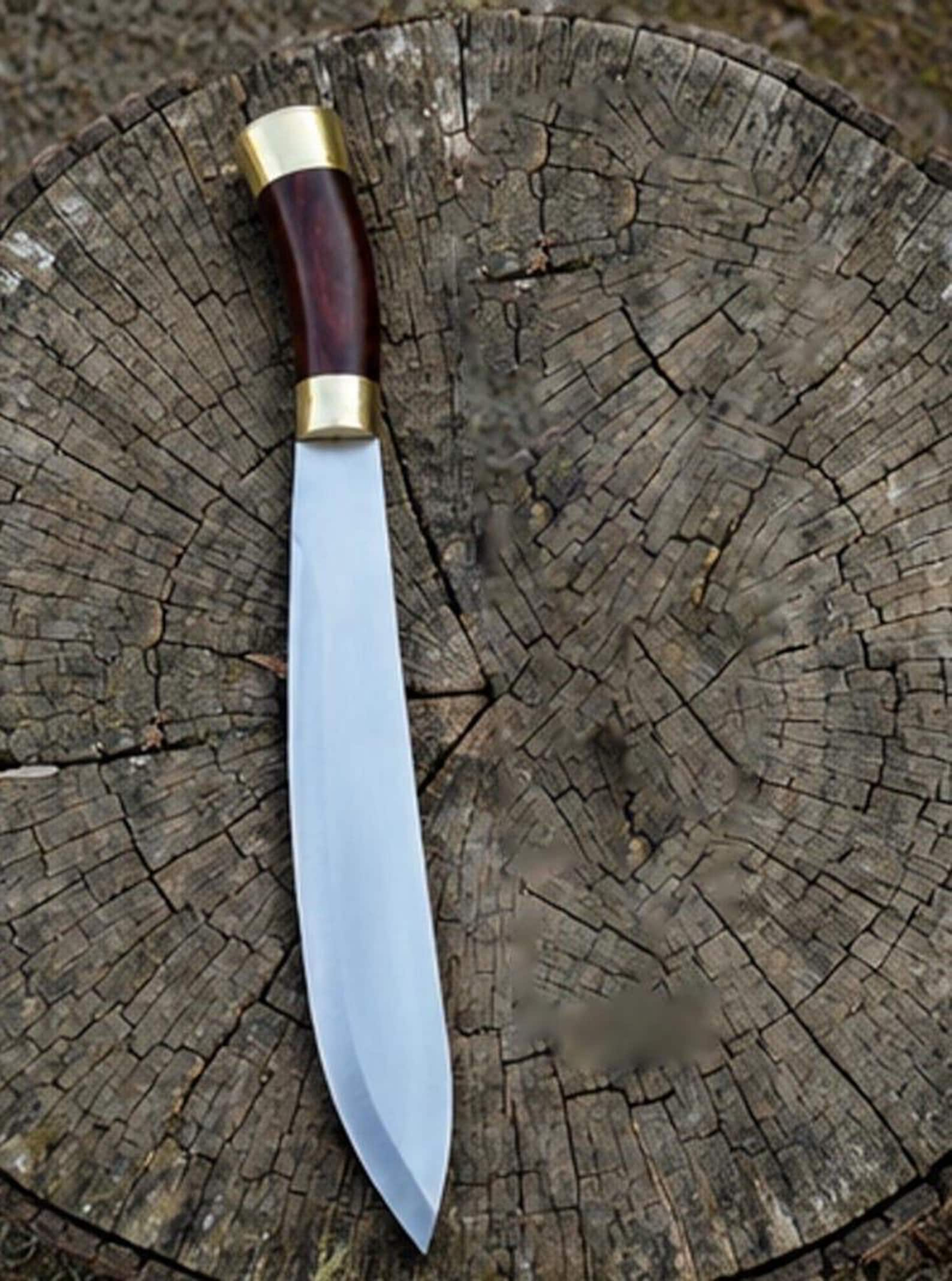 Premium Handcrafted HighCarbon Steel Machete For Bushcraft Camping And Collecting  Unique Art 4