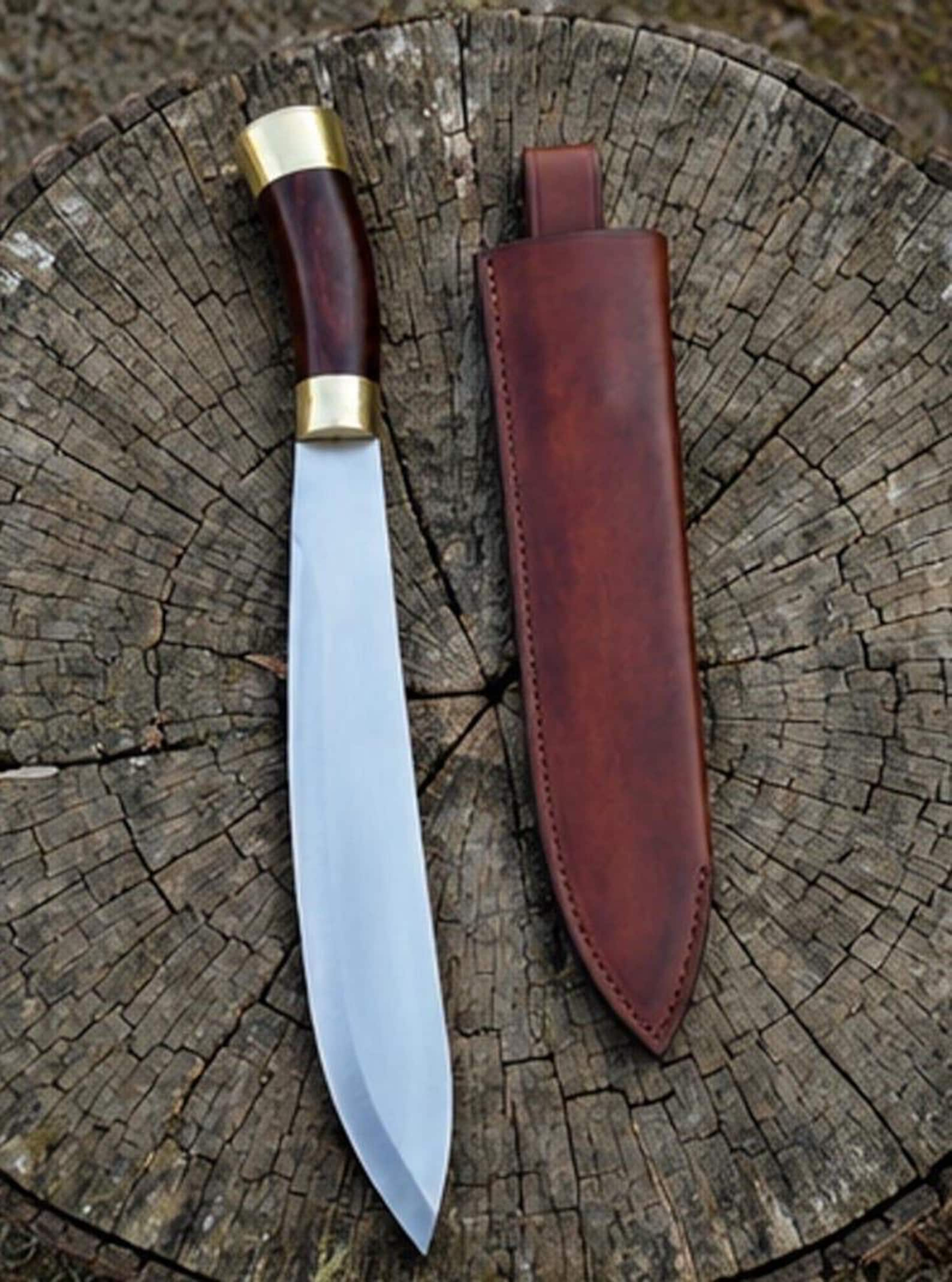 Premium Handcrafted HighCarbon Steel Machete For Bushcraft Camping And Collecting  Unique Art 5