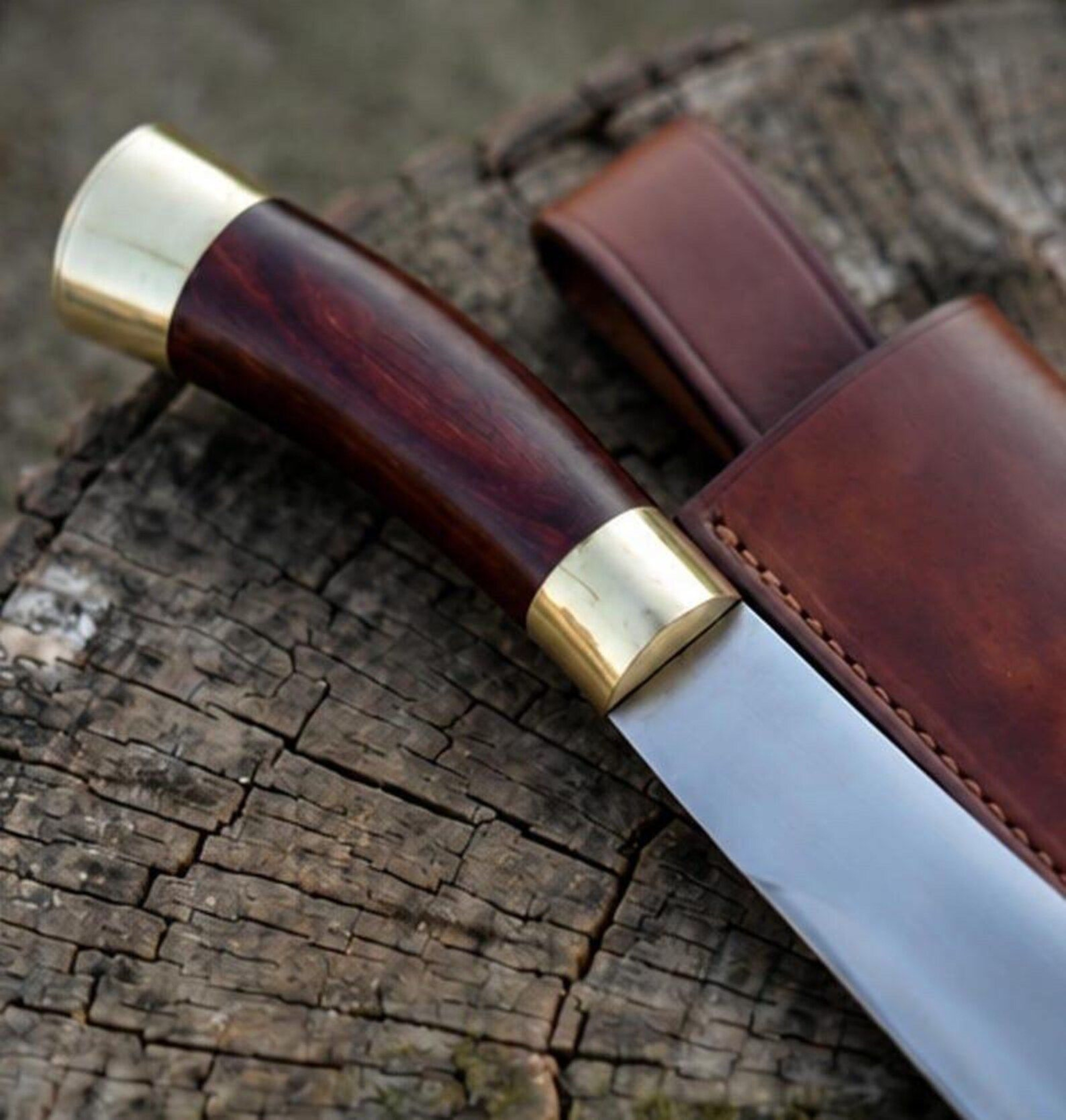 Premium Handcrafted HighCarbon Steel Machete For Bushcraft Camping And Collecting  Unique Art 8