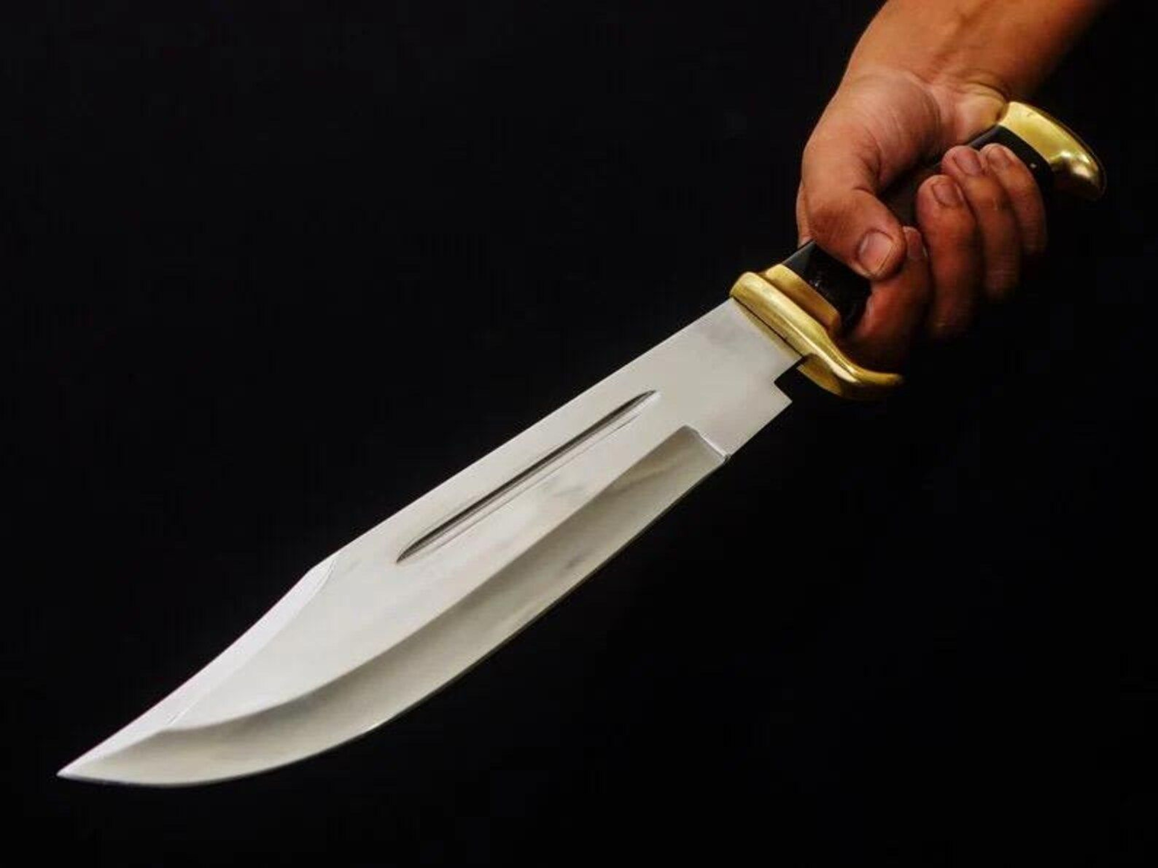Handcrafted Bowie Knife With Leather Sheath  Full Tang Hunting Knife  Custom Fixed Blade Surv 5