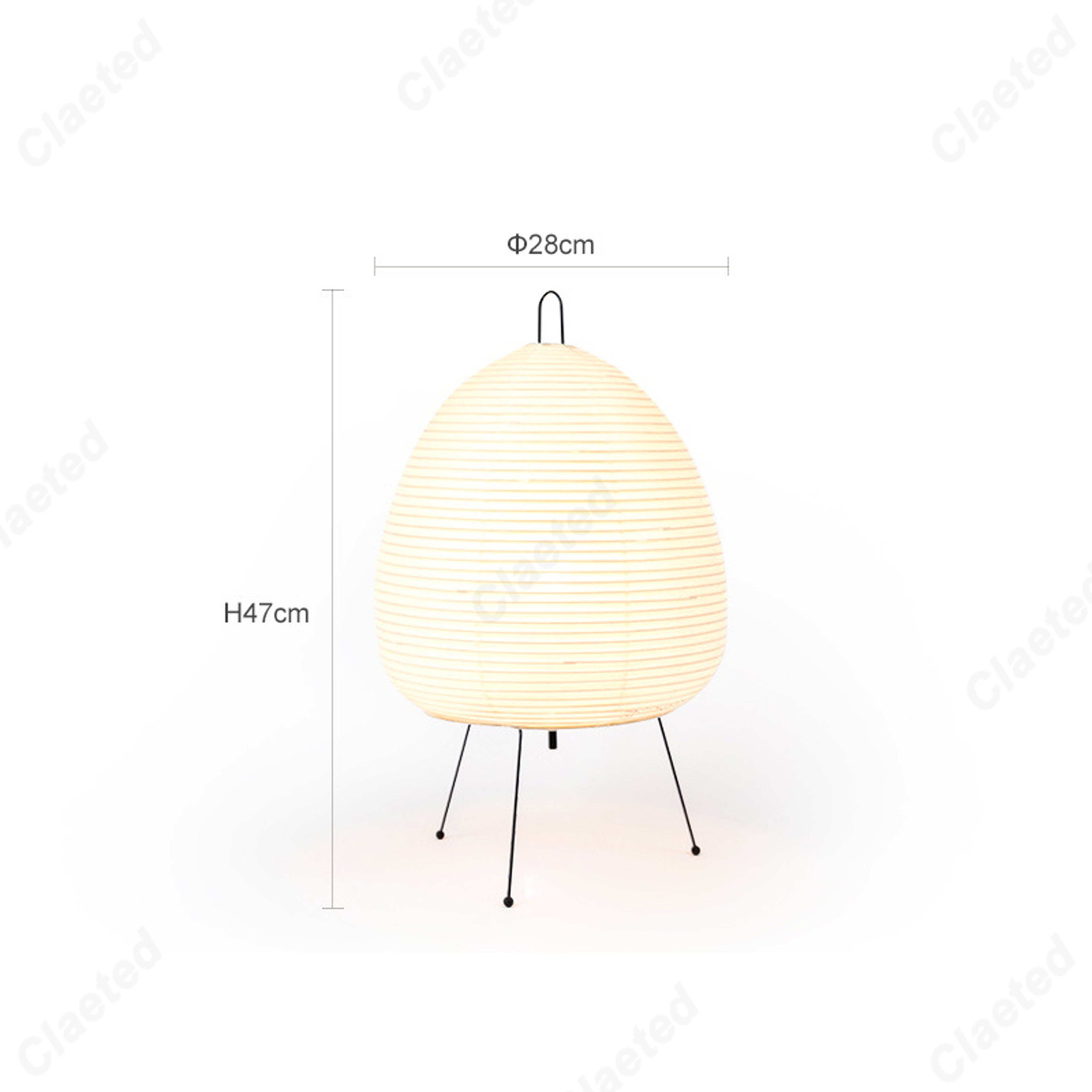 Design Paper Table Lamp, Tripod Rice Paper Style, LED Desk Lamp for Bedroom – view 6