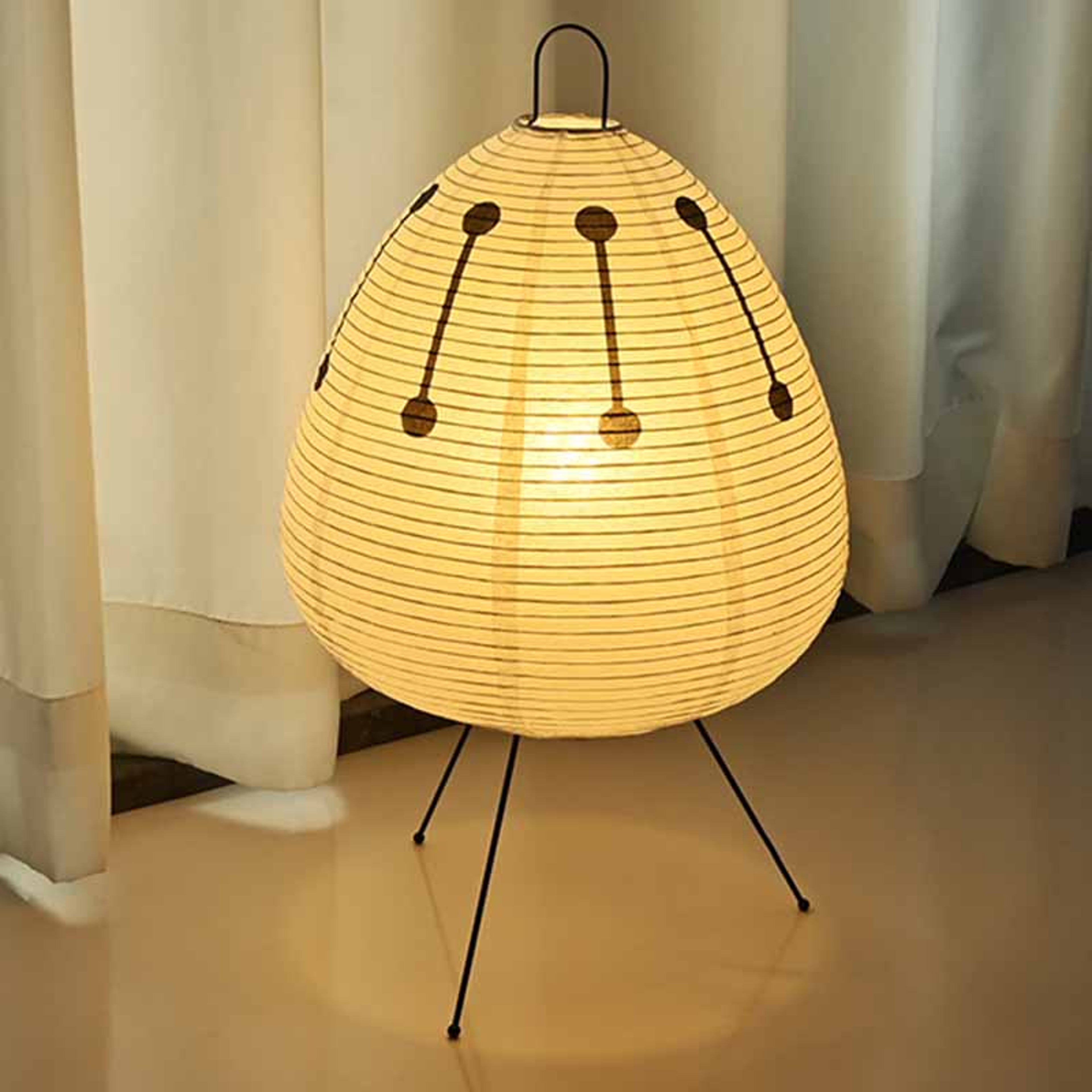 Design Paper Table Lamp, Tripod Rice Paper Style, LED Desk Lamp for Bedroom – view 8