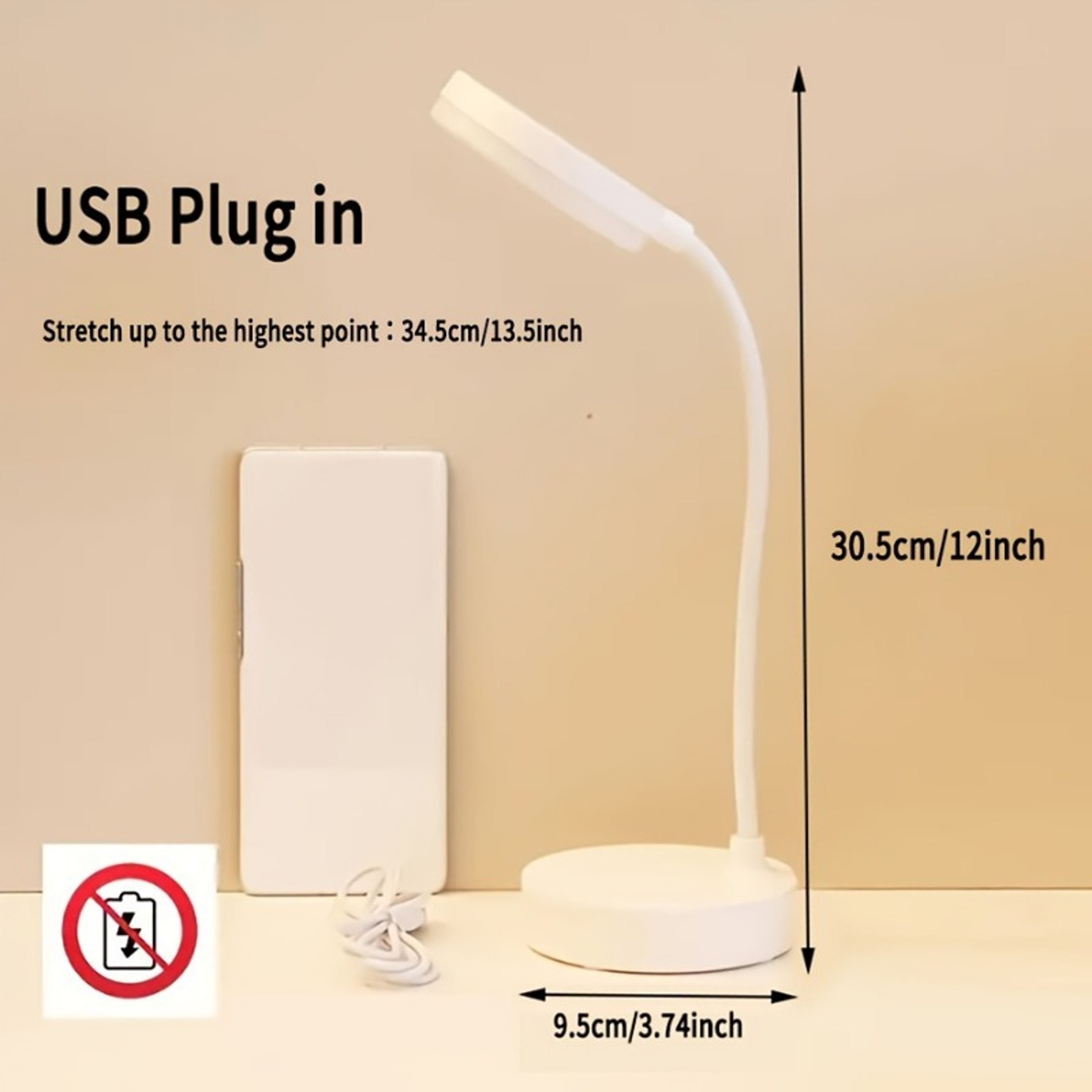 USB Rechargeable LED Table Lamp, Dimmable Wireless Touch Desk Lamp, Night Light for Office, Study, Room – view 7