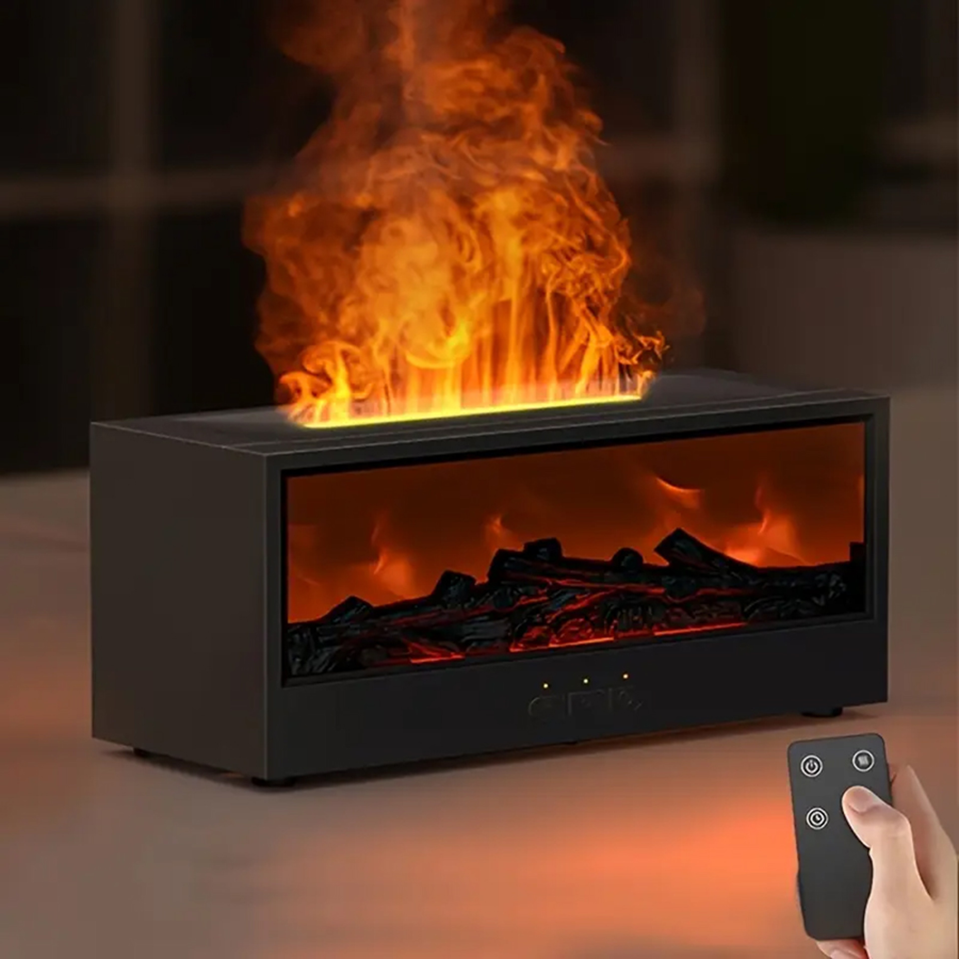 USB Powered Fireplace Humidifier and Aroma Diffuser, with Remote Control, Color Changing Lights, Adjustable Timer – view 4