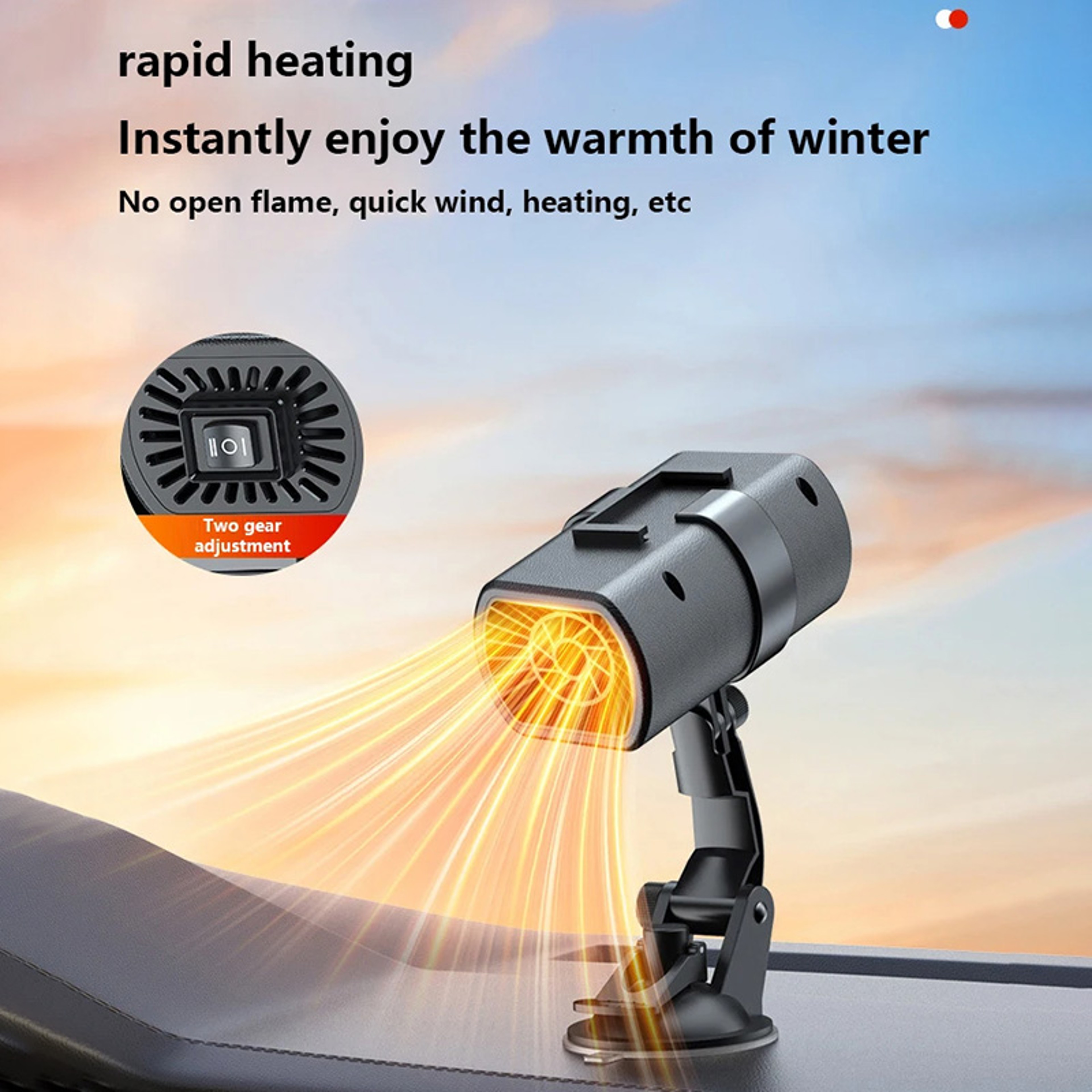 Portable Car Heater, Fast Heating Electric Fan for Winter Defrosting, Defogging, and Travel Comfort – view 2