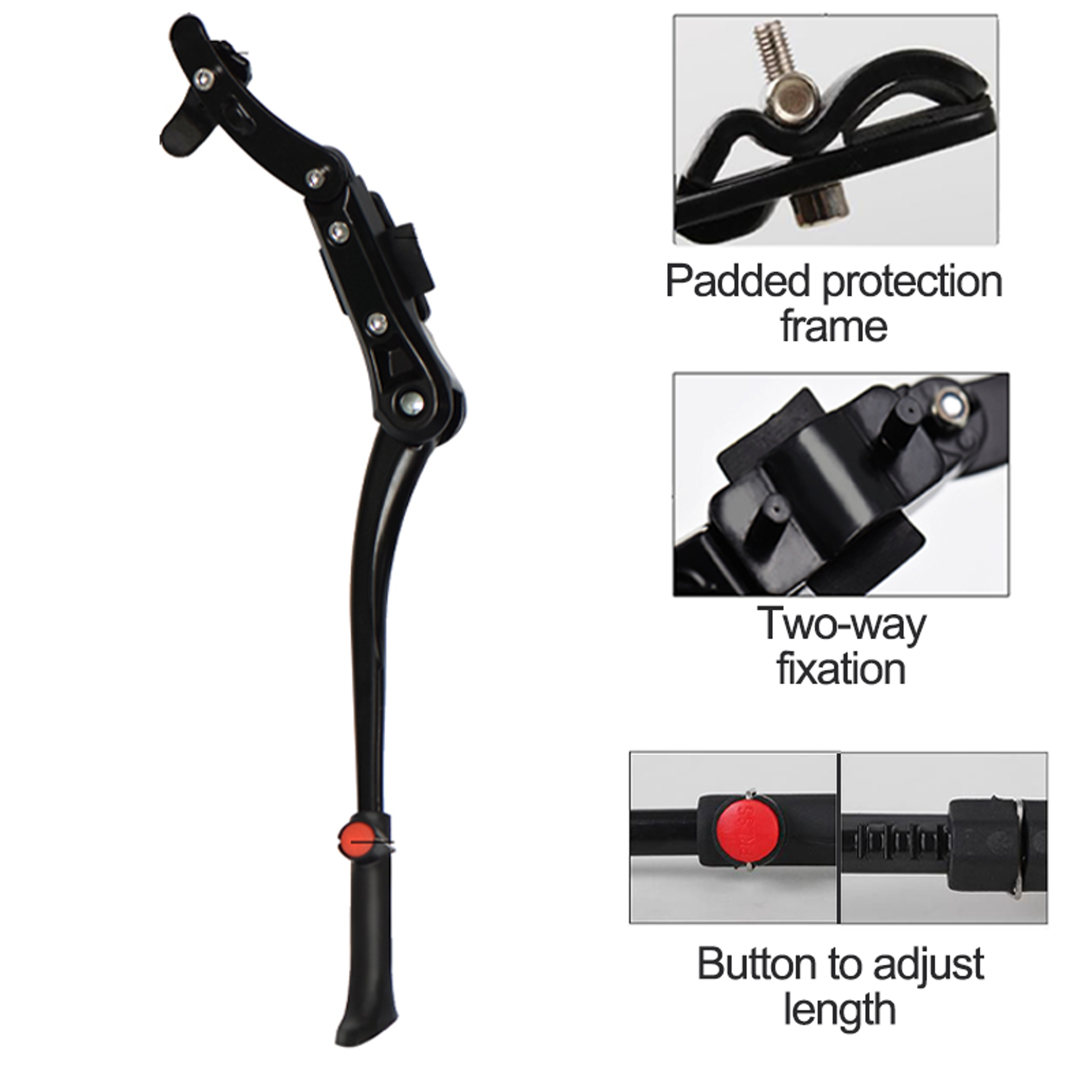 Adjustable Aluminum Road Bike Kickstand Rear Side Support For Mountain Bicycle 4