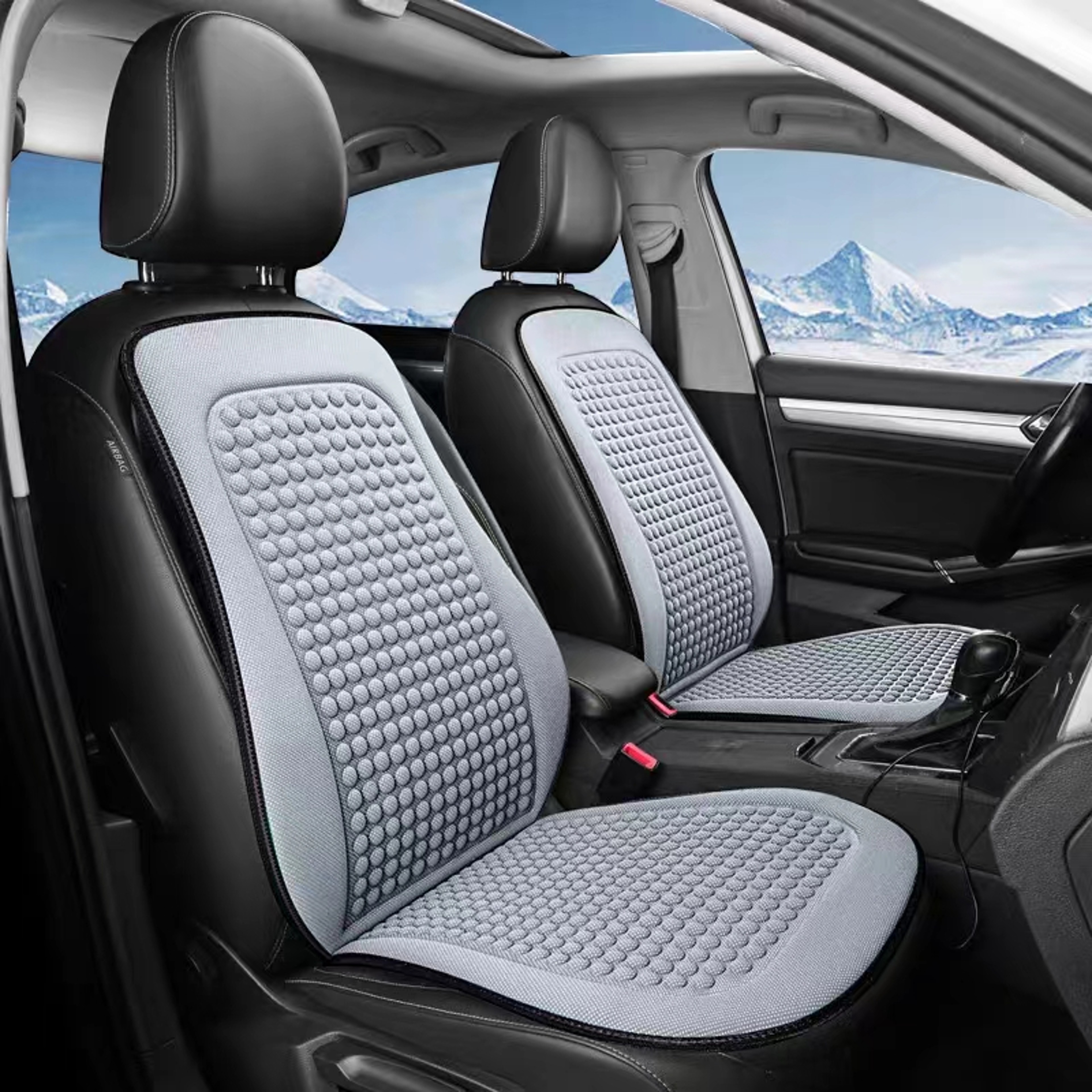 Cooling Car Seat Cushion Breathable Universal Car Seat Cover with Massage Support Pad – view 1
