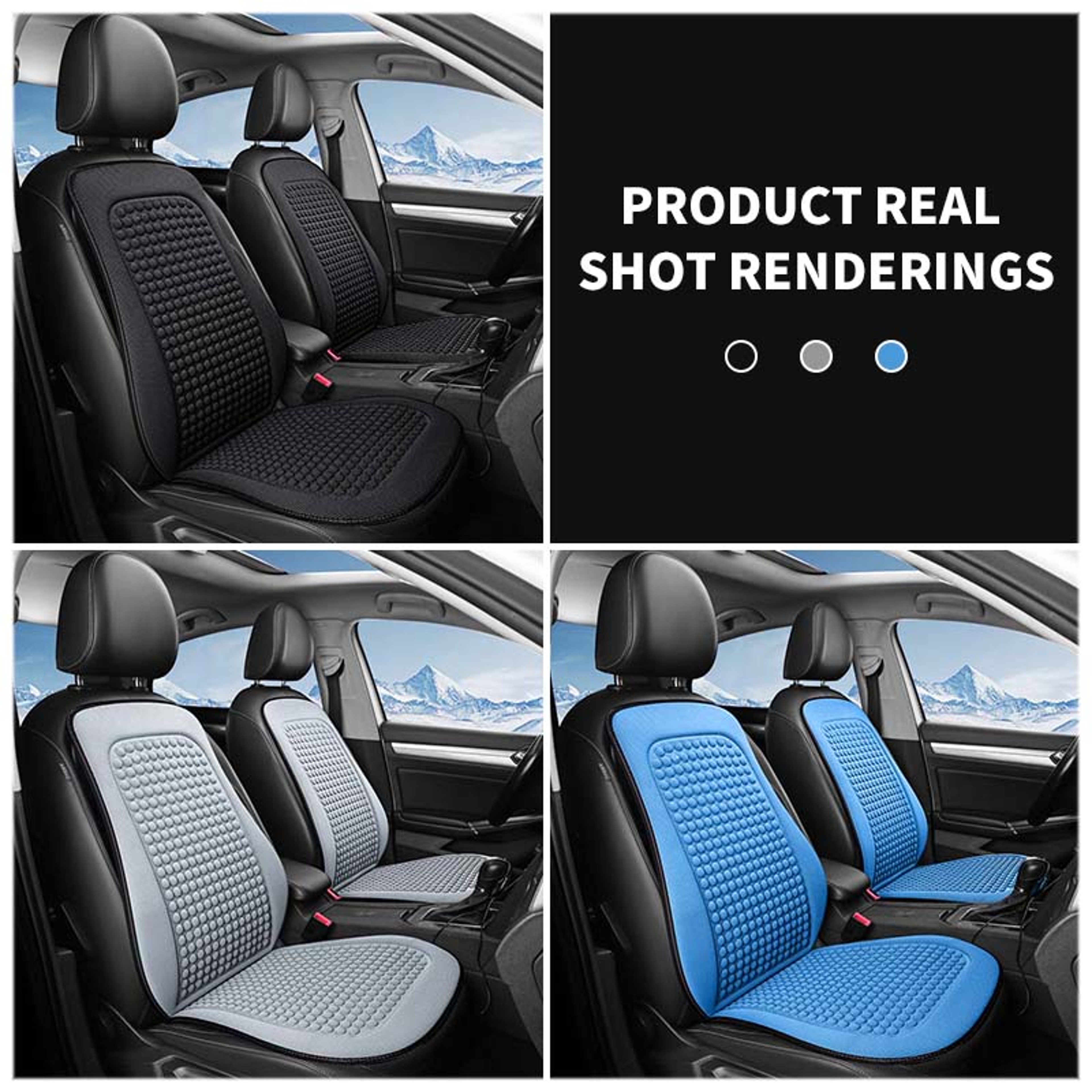 Cooling Car Seat Cushion Breathable Universal Car Seat Cover with Massage Support Pad – view 5