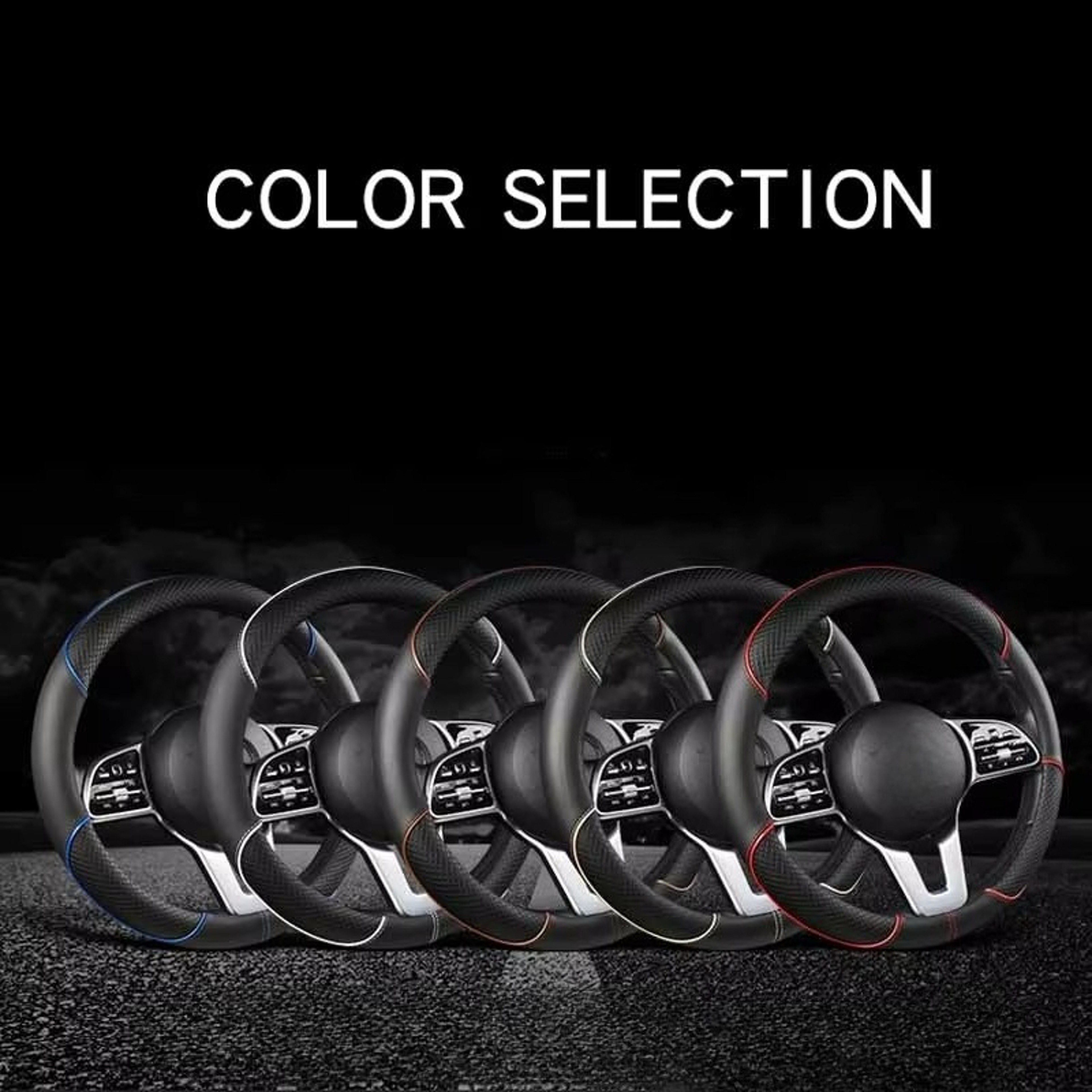 Leather Steering Wheel Cover Universal Diamond Grip Anti Slip Car Wheel Protector 4