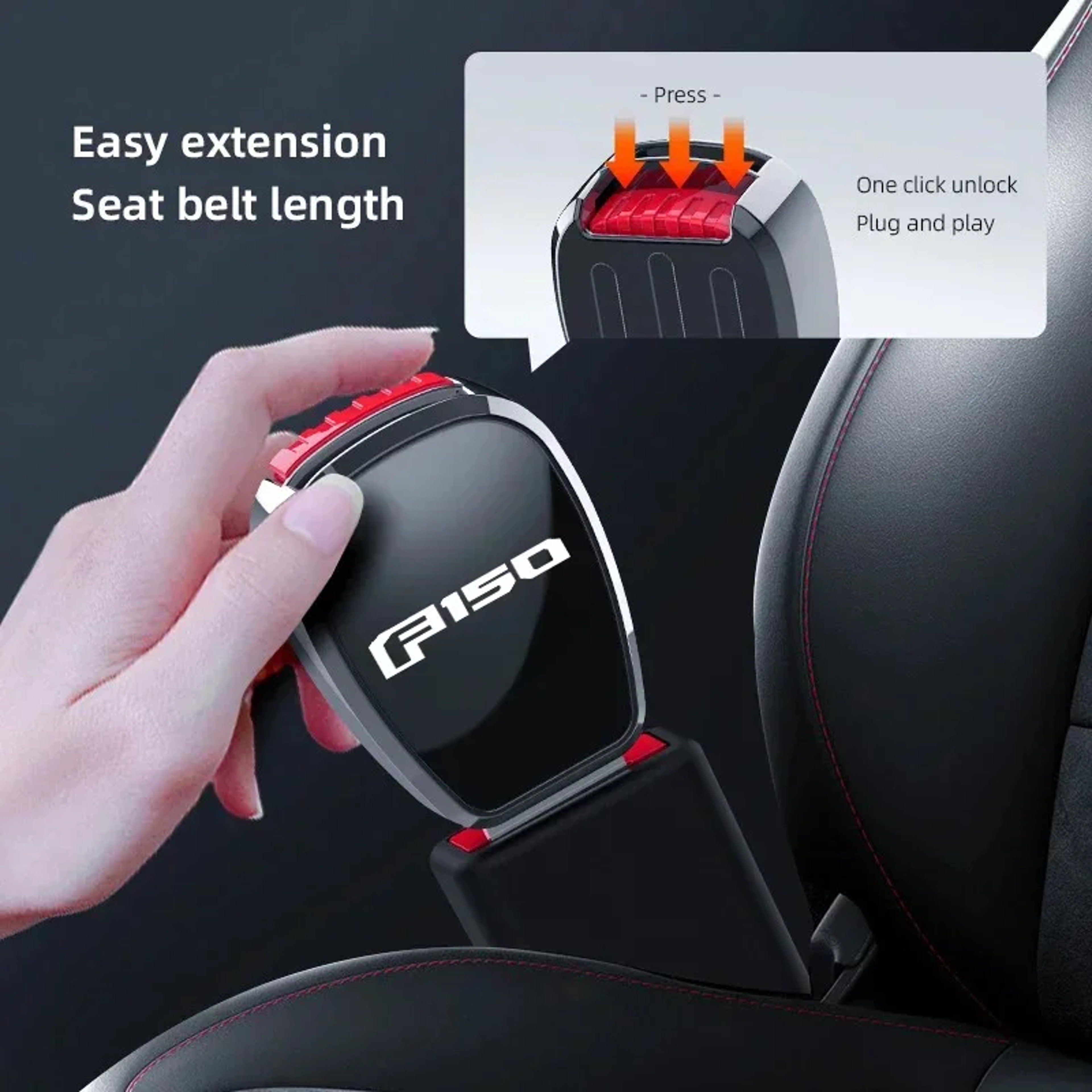 Ford Seat Belt Buckle Extension Plug Auto Safety Accessory Interior Upgrade 3