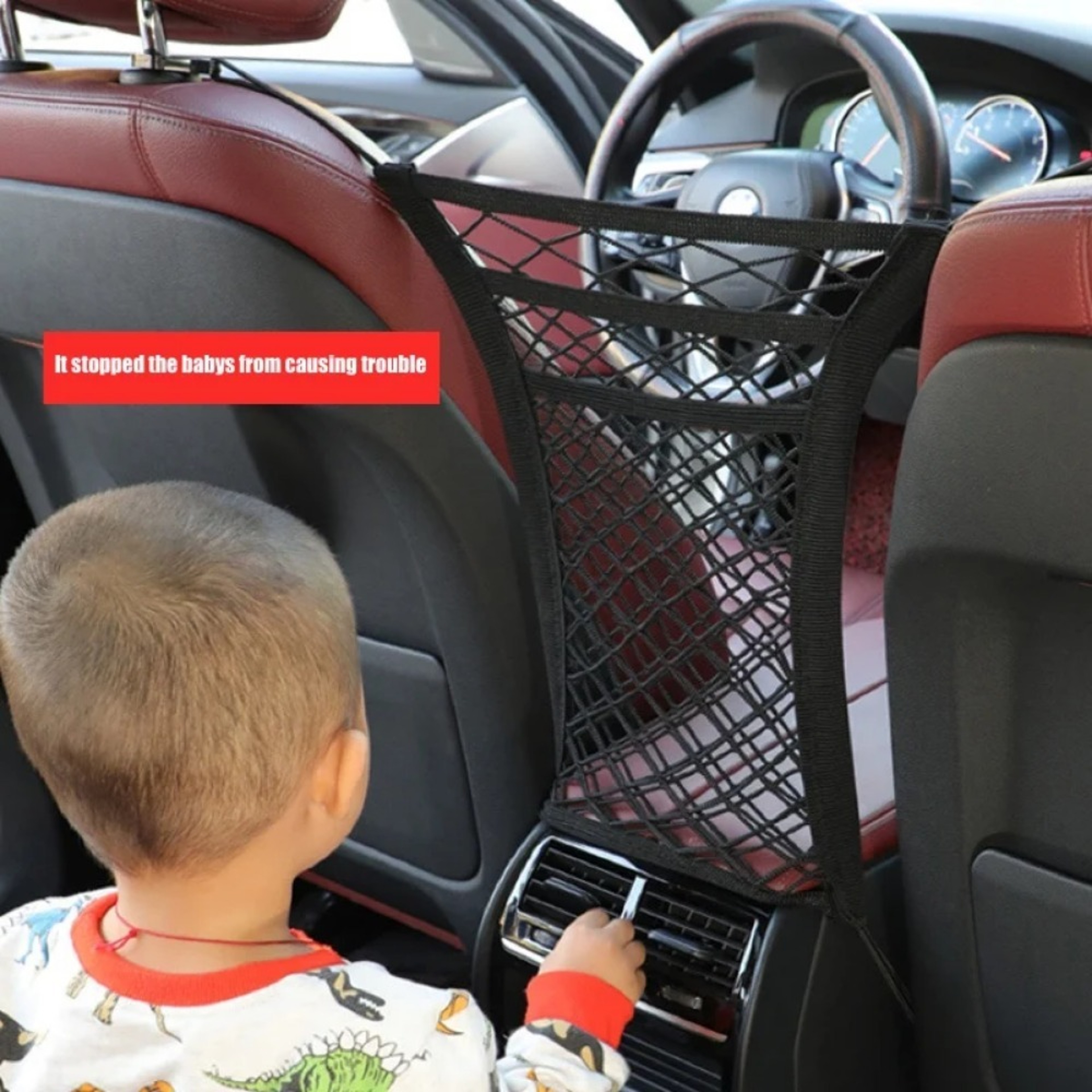 Car Storage Net Between Seats Mesh Organizer And Pet Barrier For Cars SUVs And Trucks 1