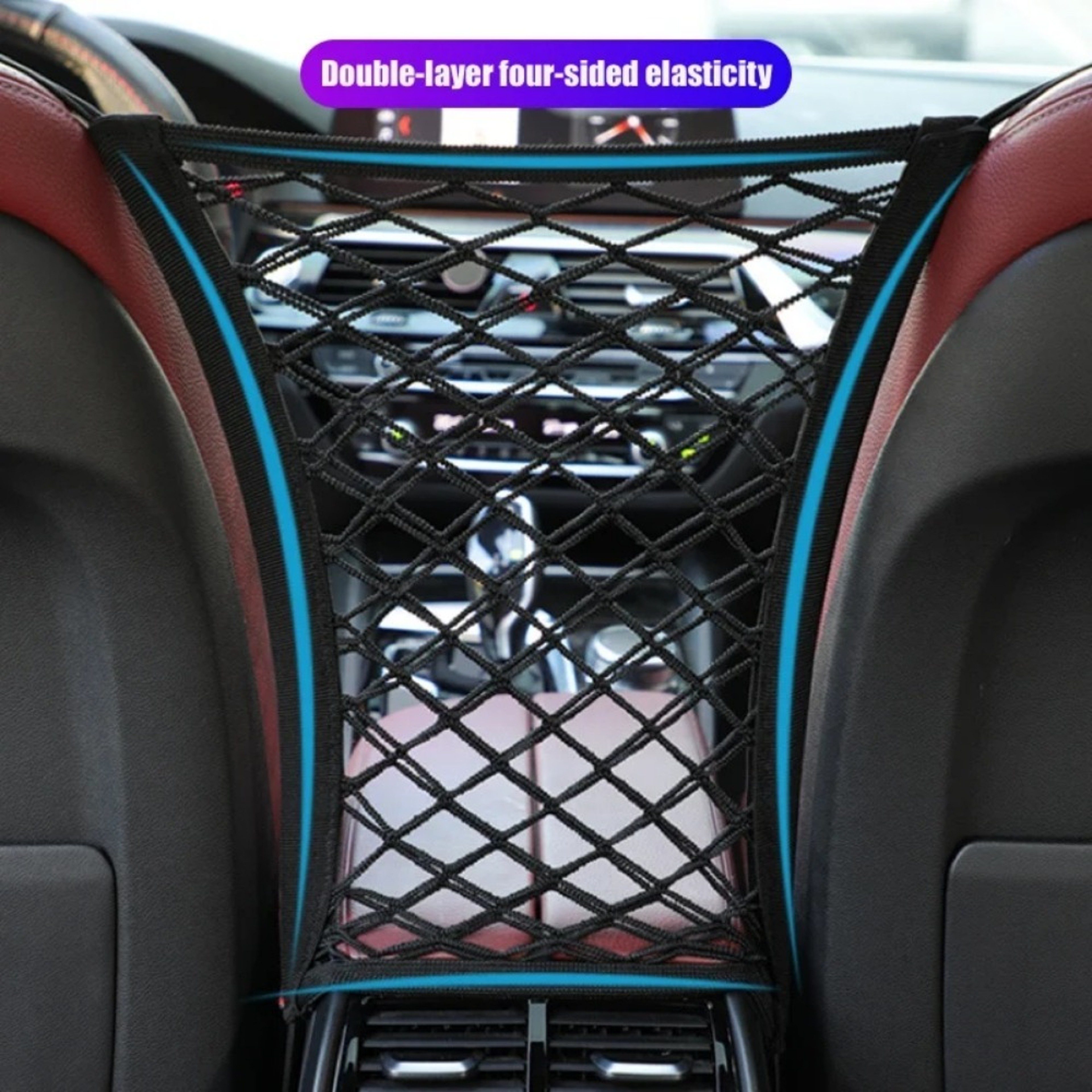 Car Storage Net Between Seats Mesh Organizer And Pet Barrier For Cars SUVs And Trucks 6