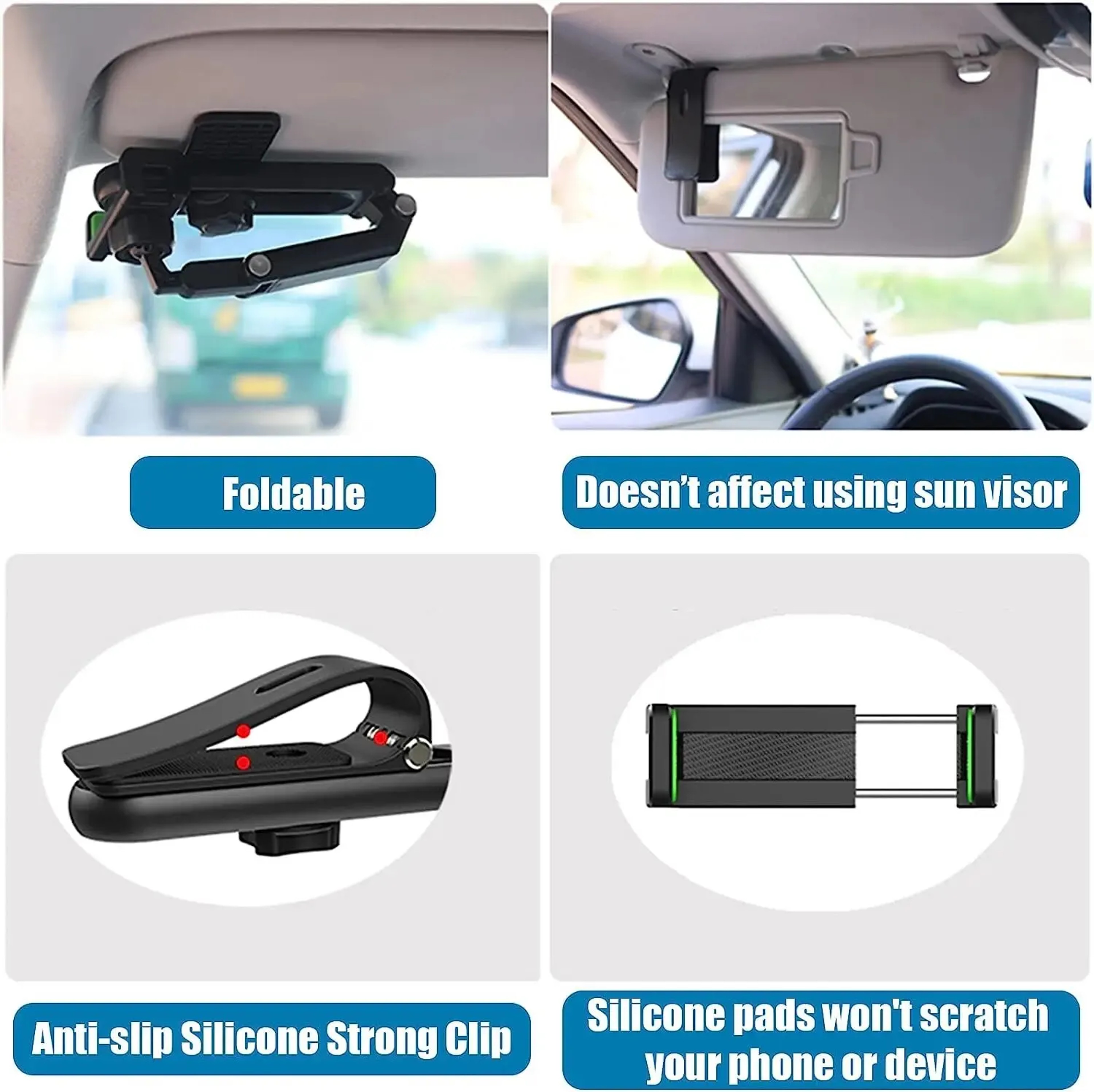 Car Sun Visor Phone Holder Rotating Universal Phone Mount – view 5