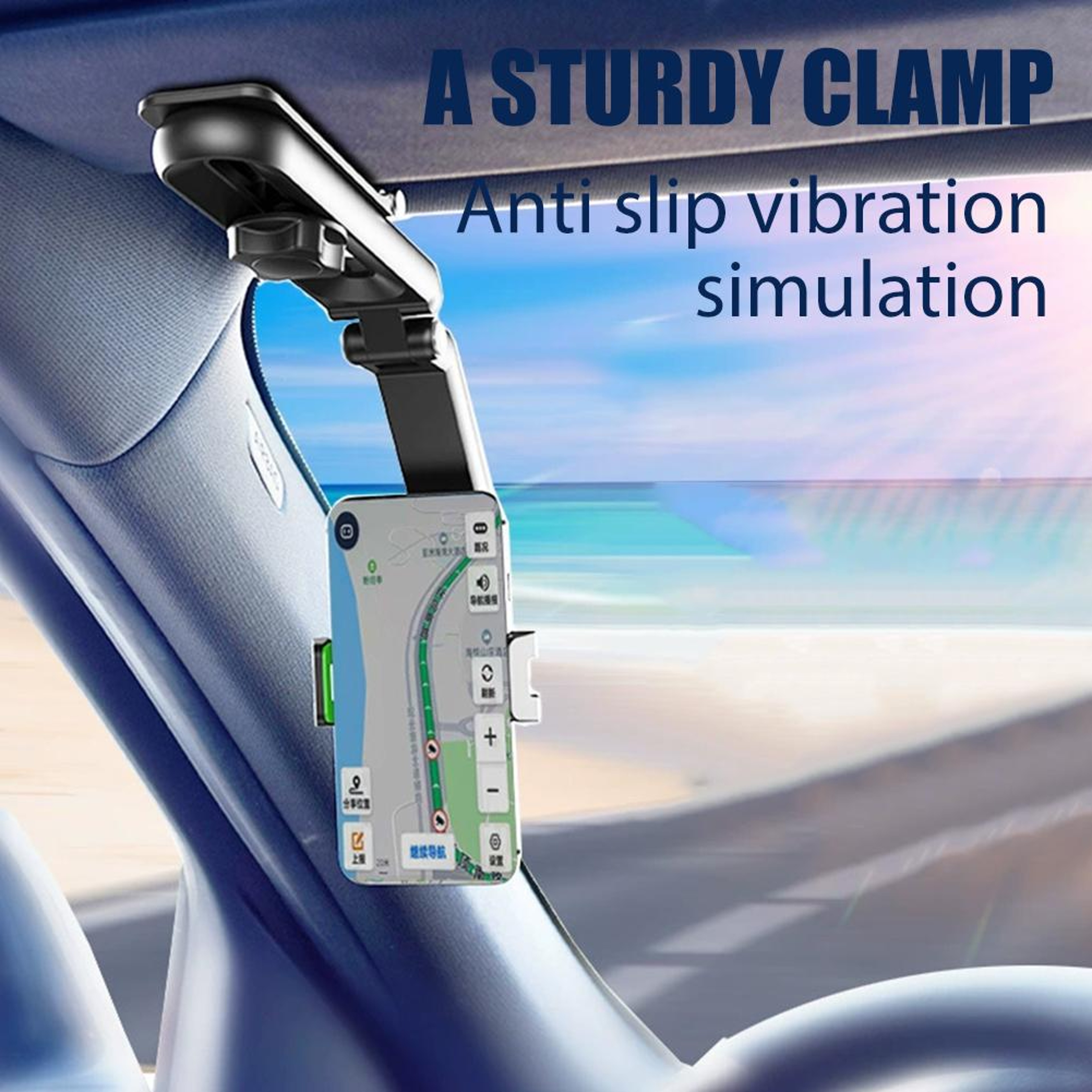 Rotating Car Phone Holder Sun Visor Phone Mount For GPS Navigation 4