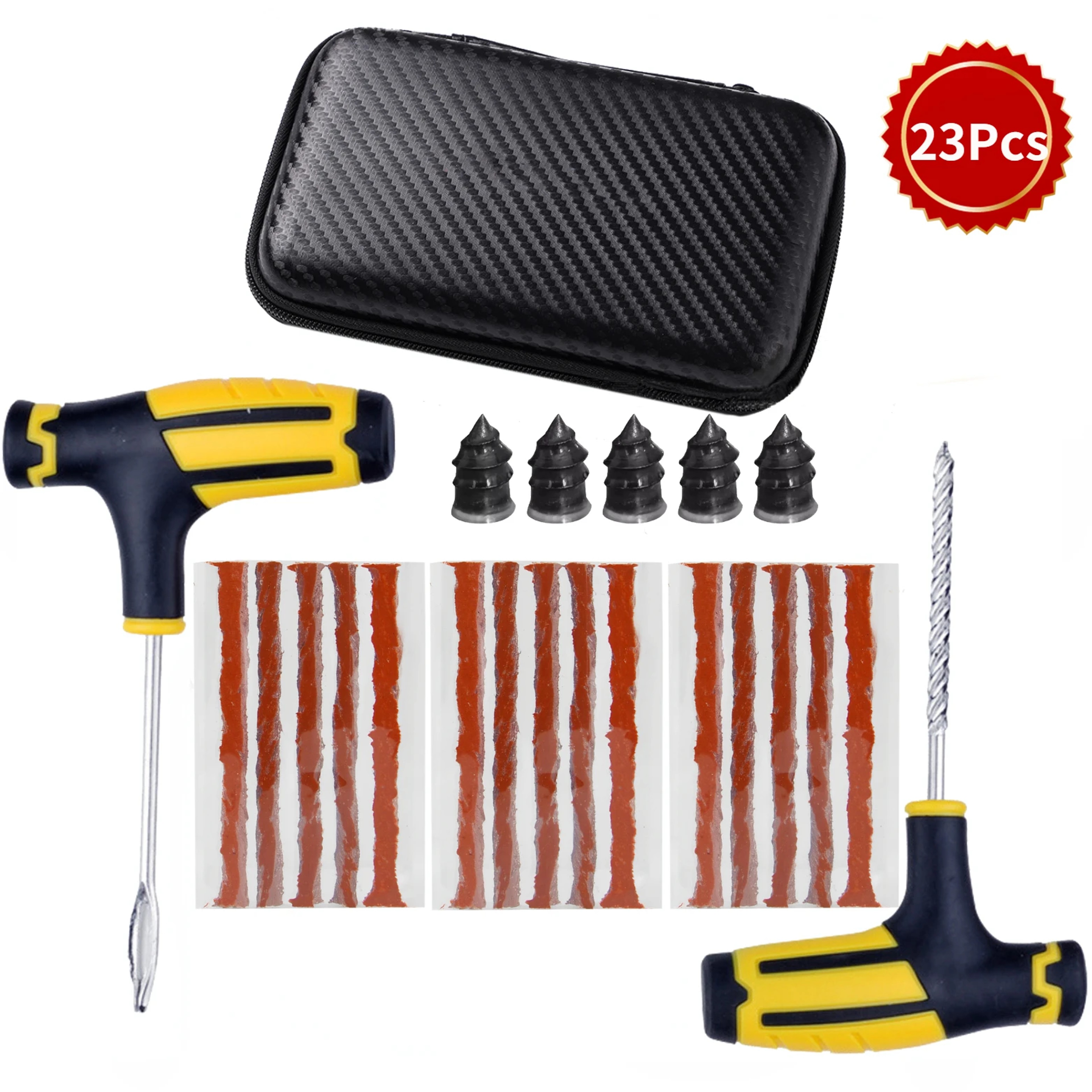 Car Tire Repair Kit Tubeless Tire Plug Tool Set With EVA Storage Case For Cars Motorcycles  Bikes 1