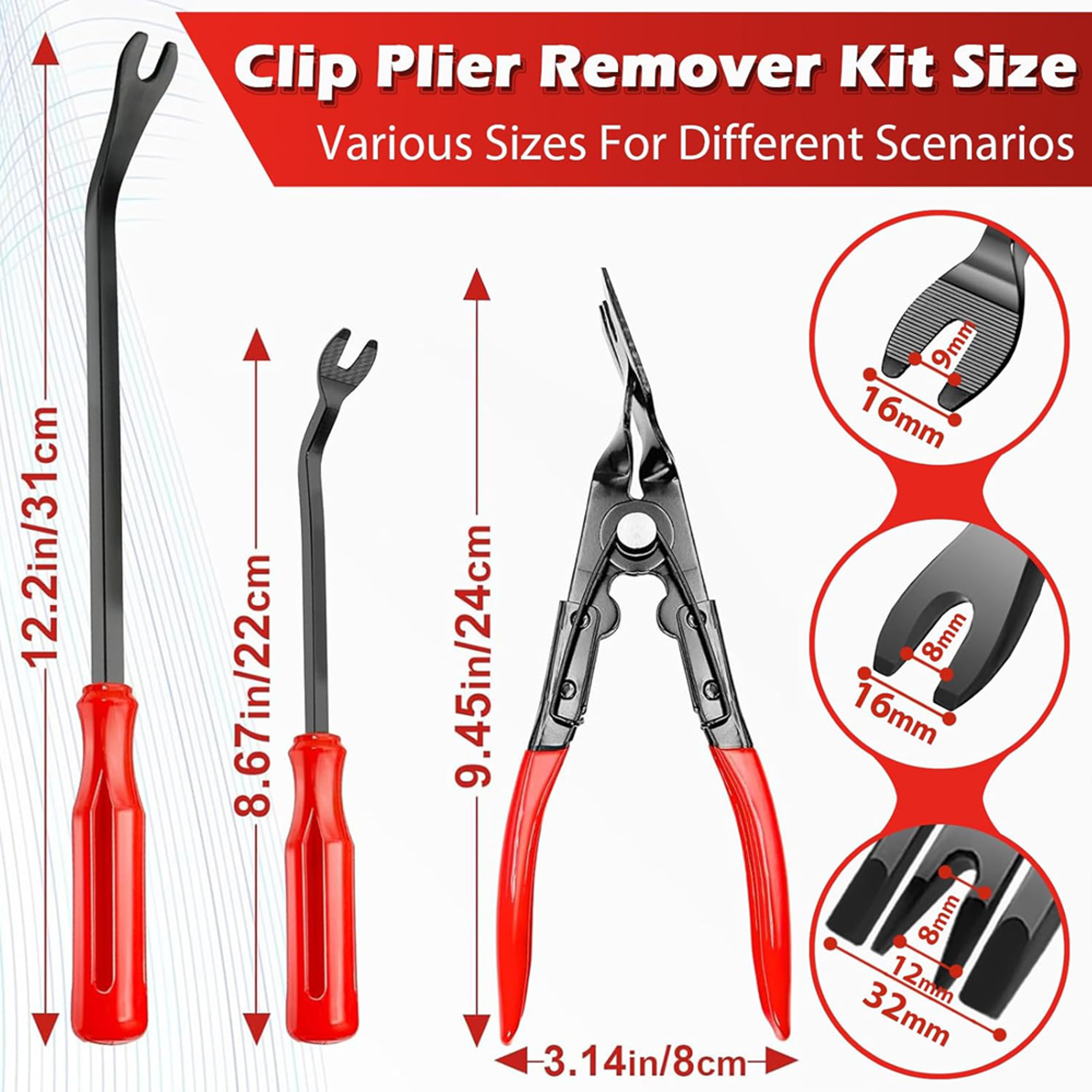 Car Trim Removal Tool  Auto Trim Removal Kit With Fastener Clip Pliers For Interior Panel Removal 2